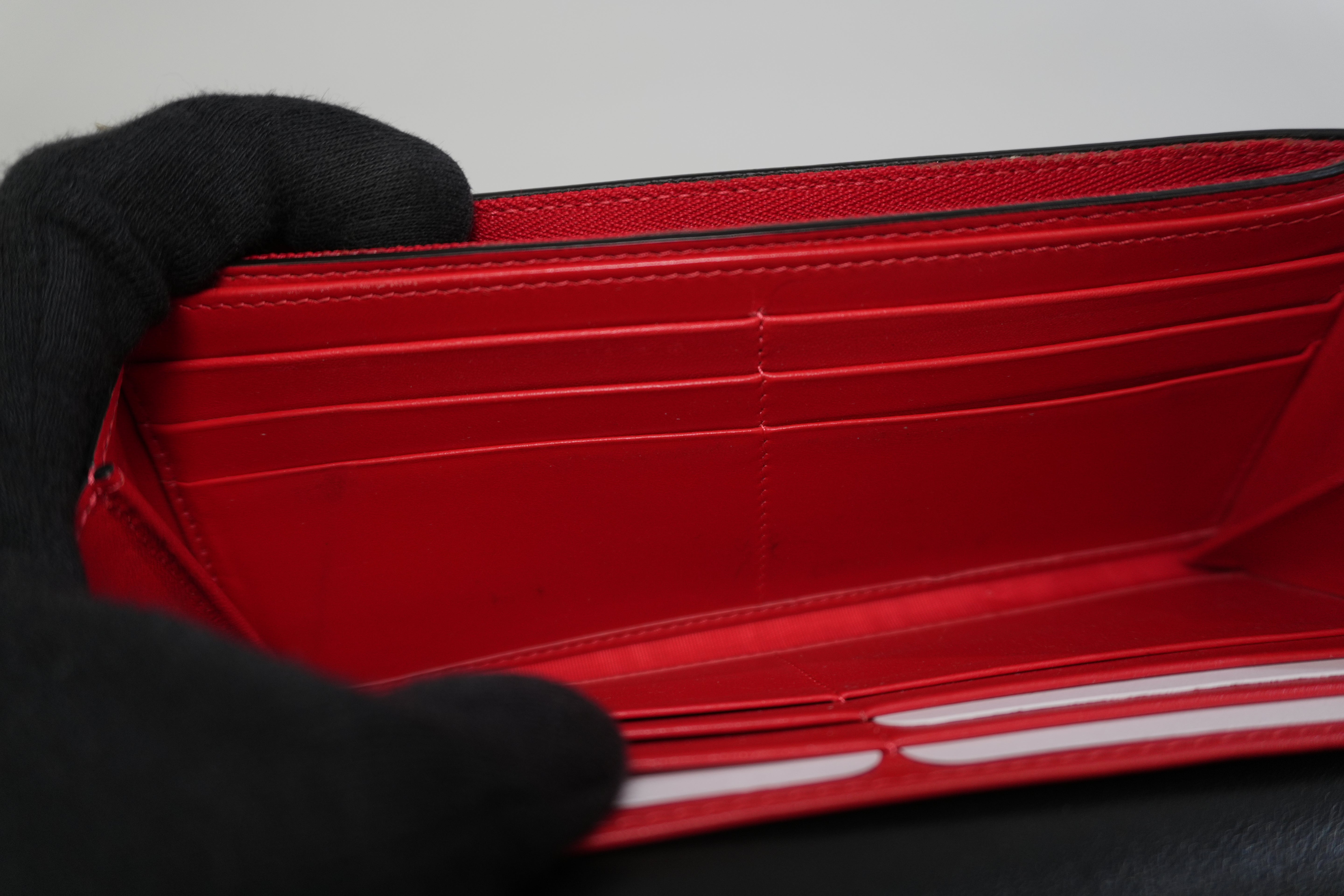 Pre-owned Christian Louboutin Studs Leather Wallet Black Used