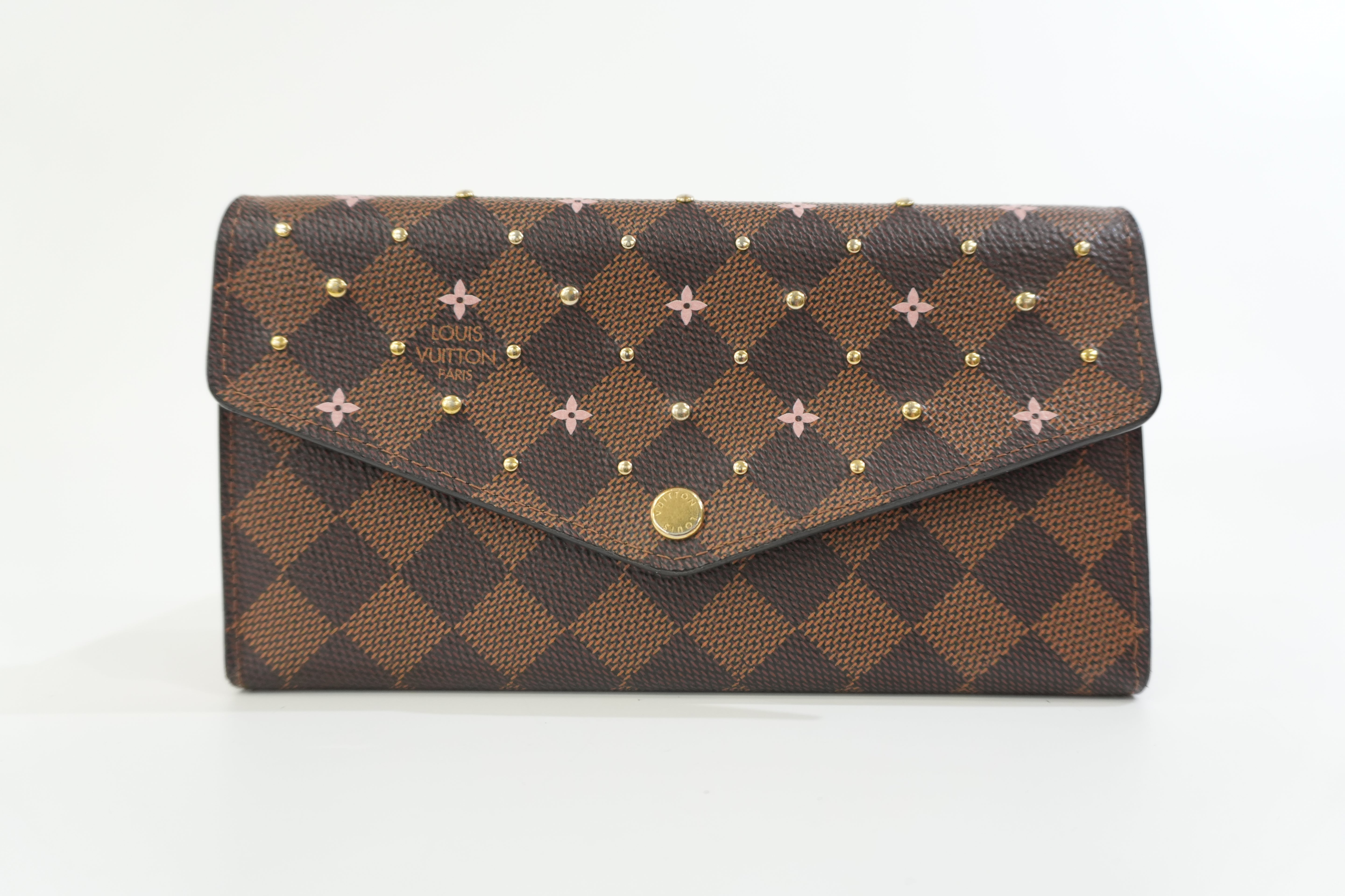 Pre-owned Louis Vuitton Monogram Sarah Wallet Flower Used