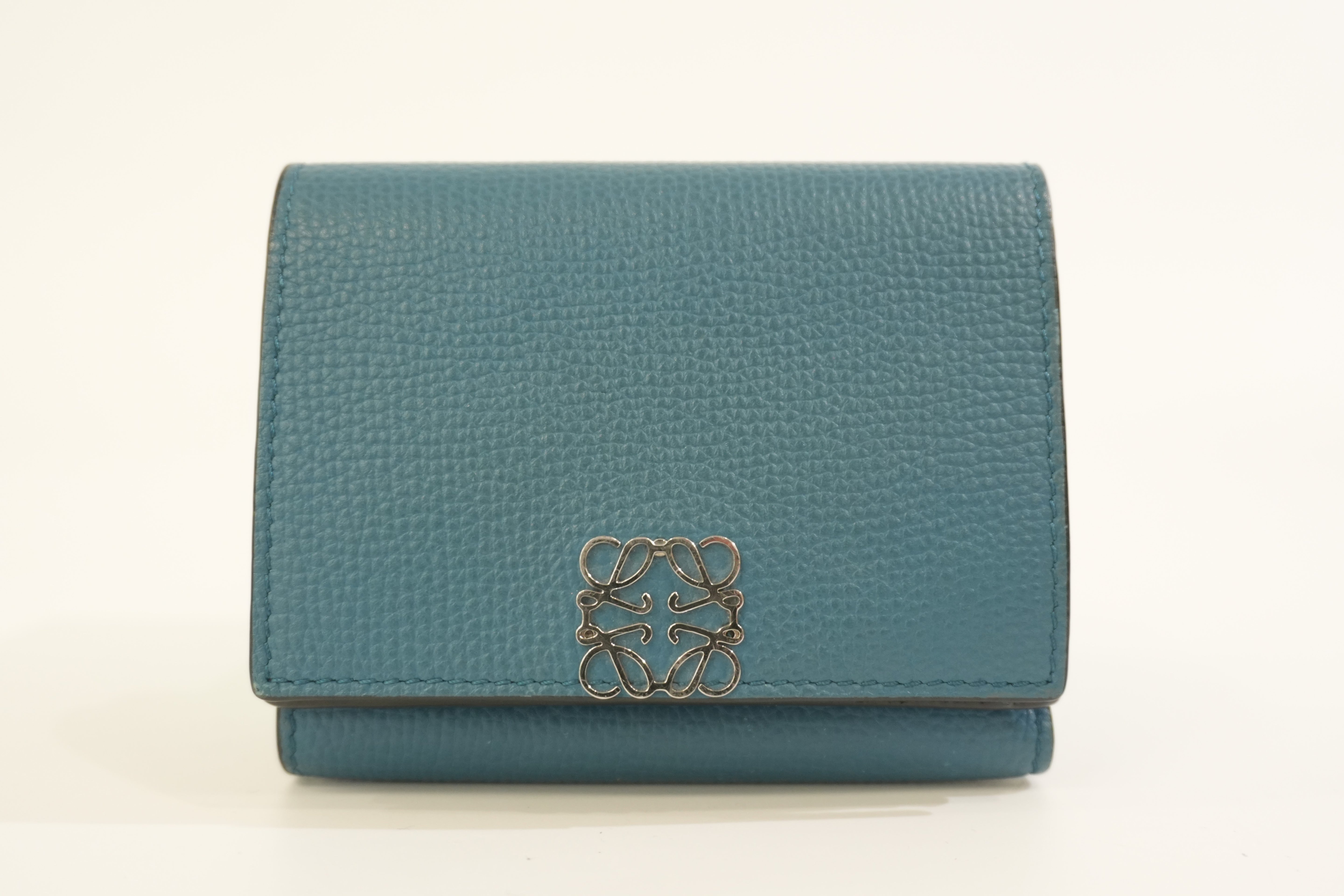 Pre-owned Loewe Trifold Wallet Blue Used