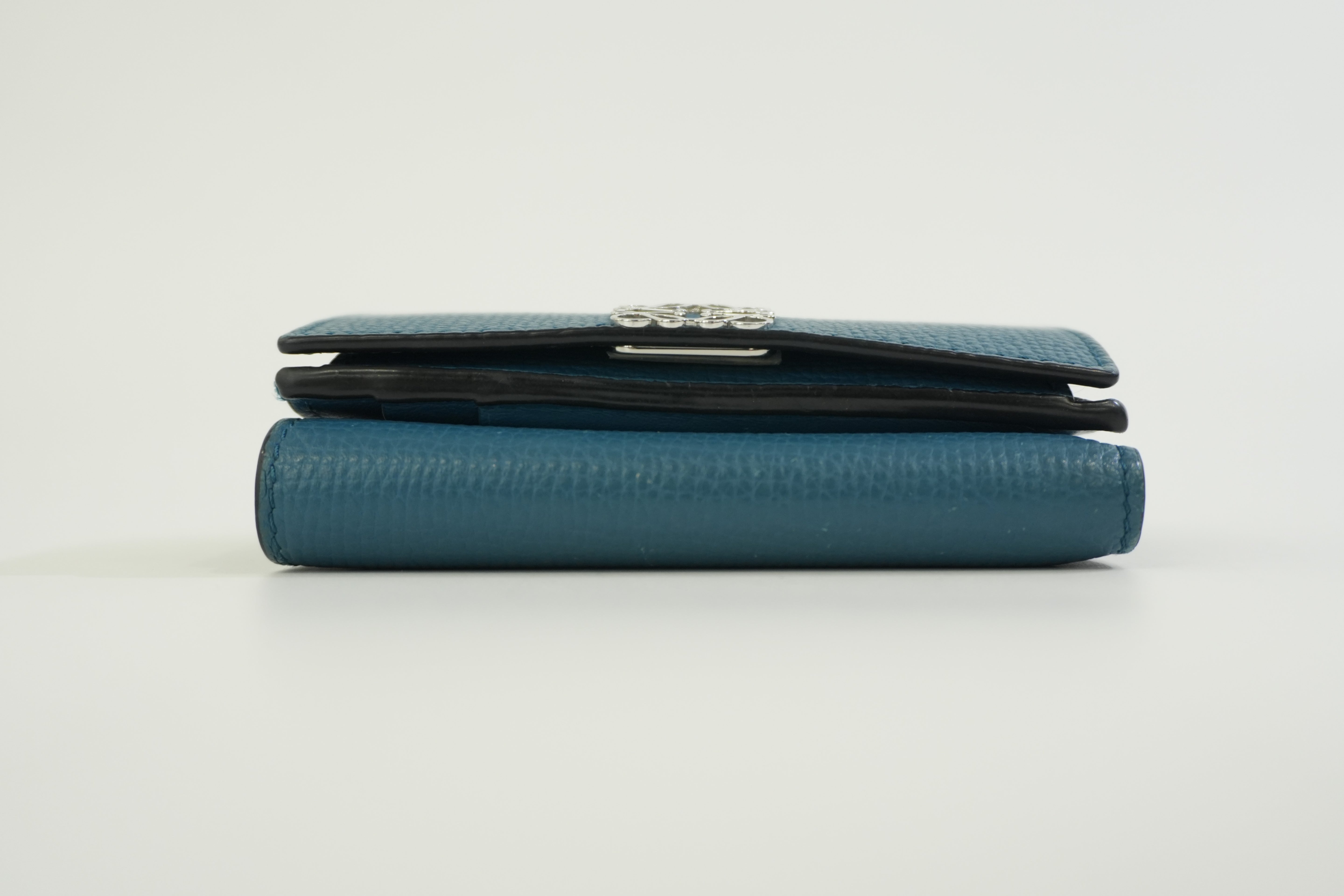 Pre-owned Loewe Trifold Wallet Blue Used