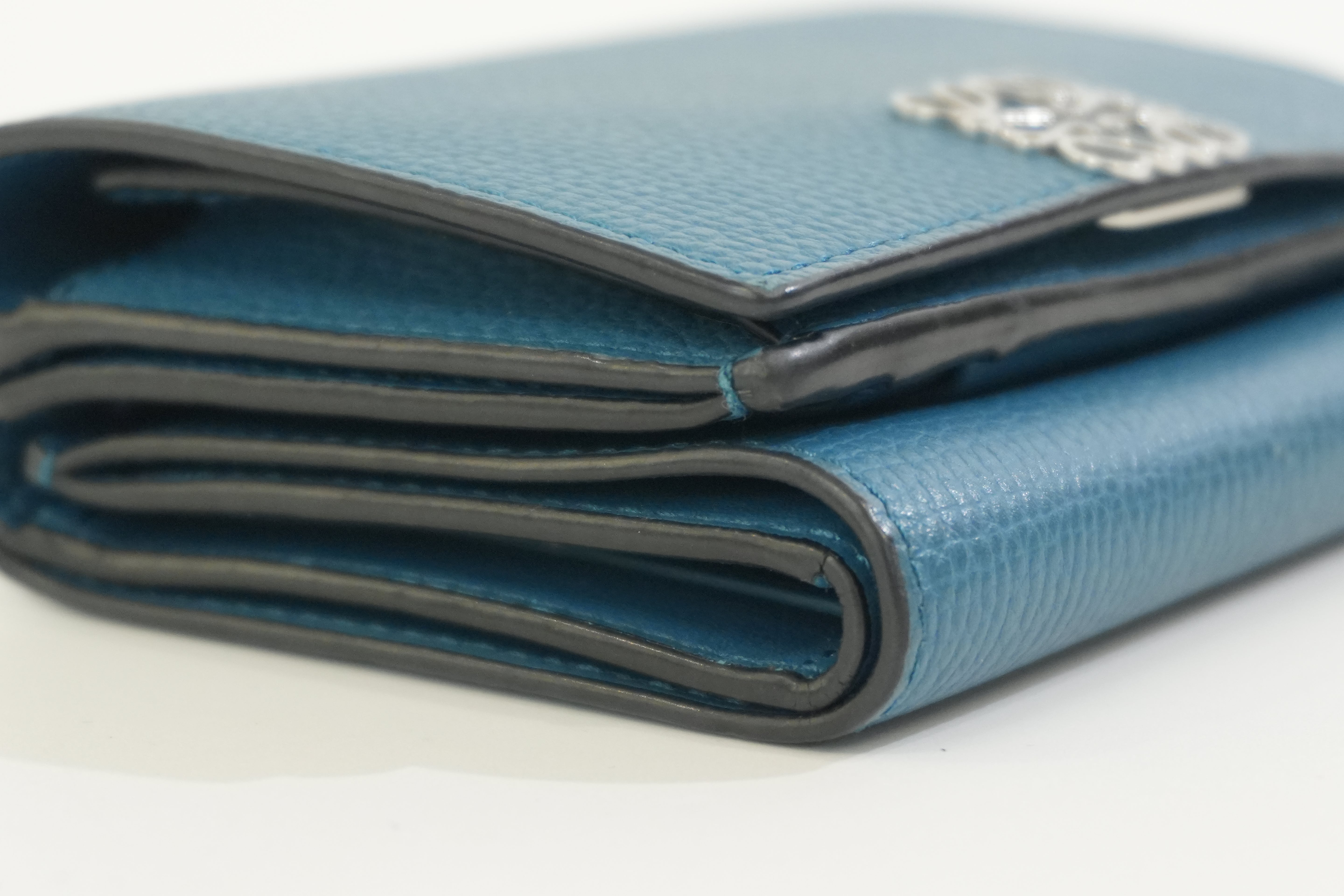 Pre-owned Loewe Trifold Wallet Blue Used