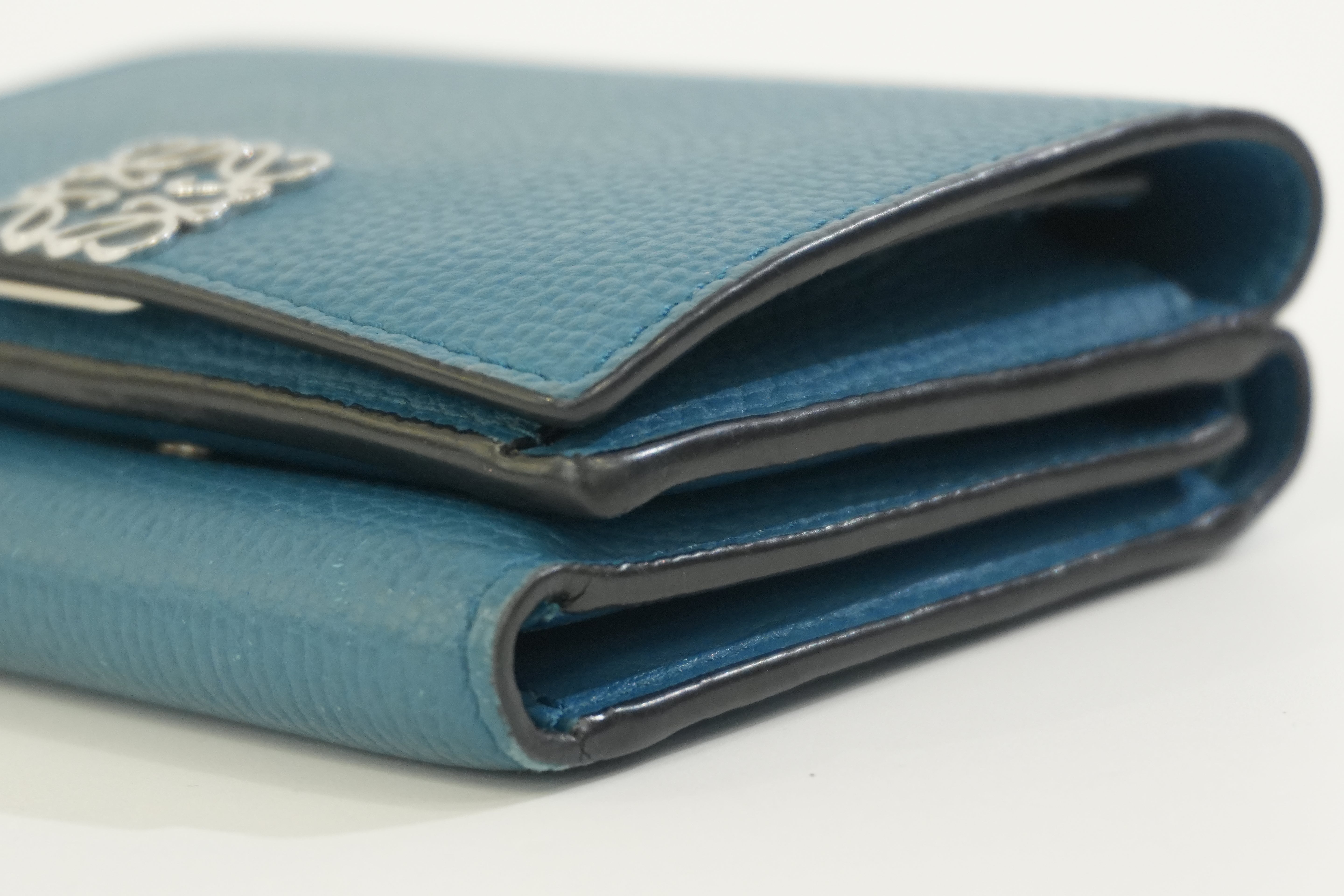 Pre-owned Loewe Trifold Wallet Blue Used