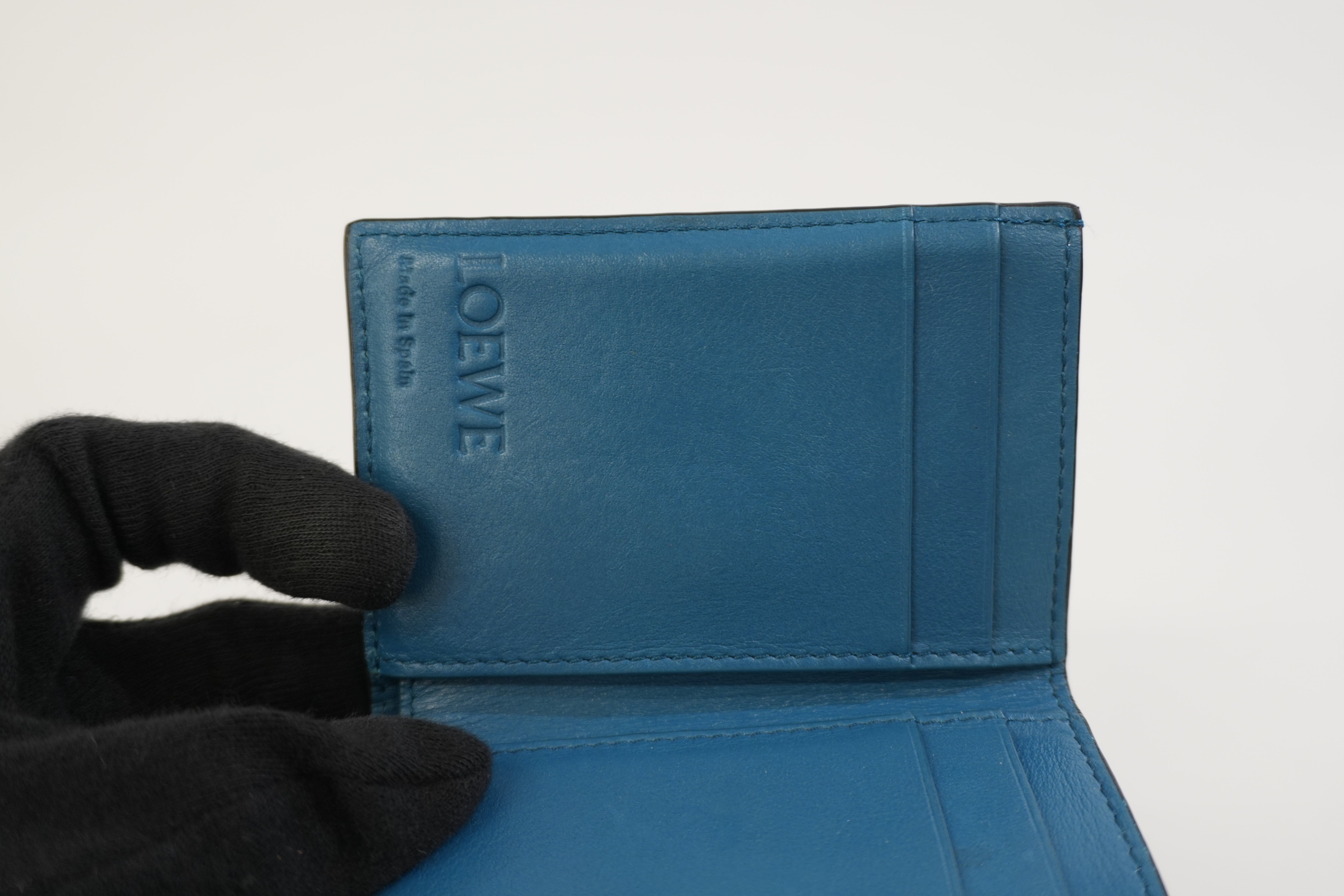 Pre-owned Loewe Trifold Wallet Blue Used