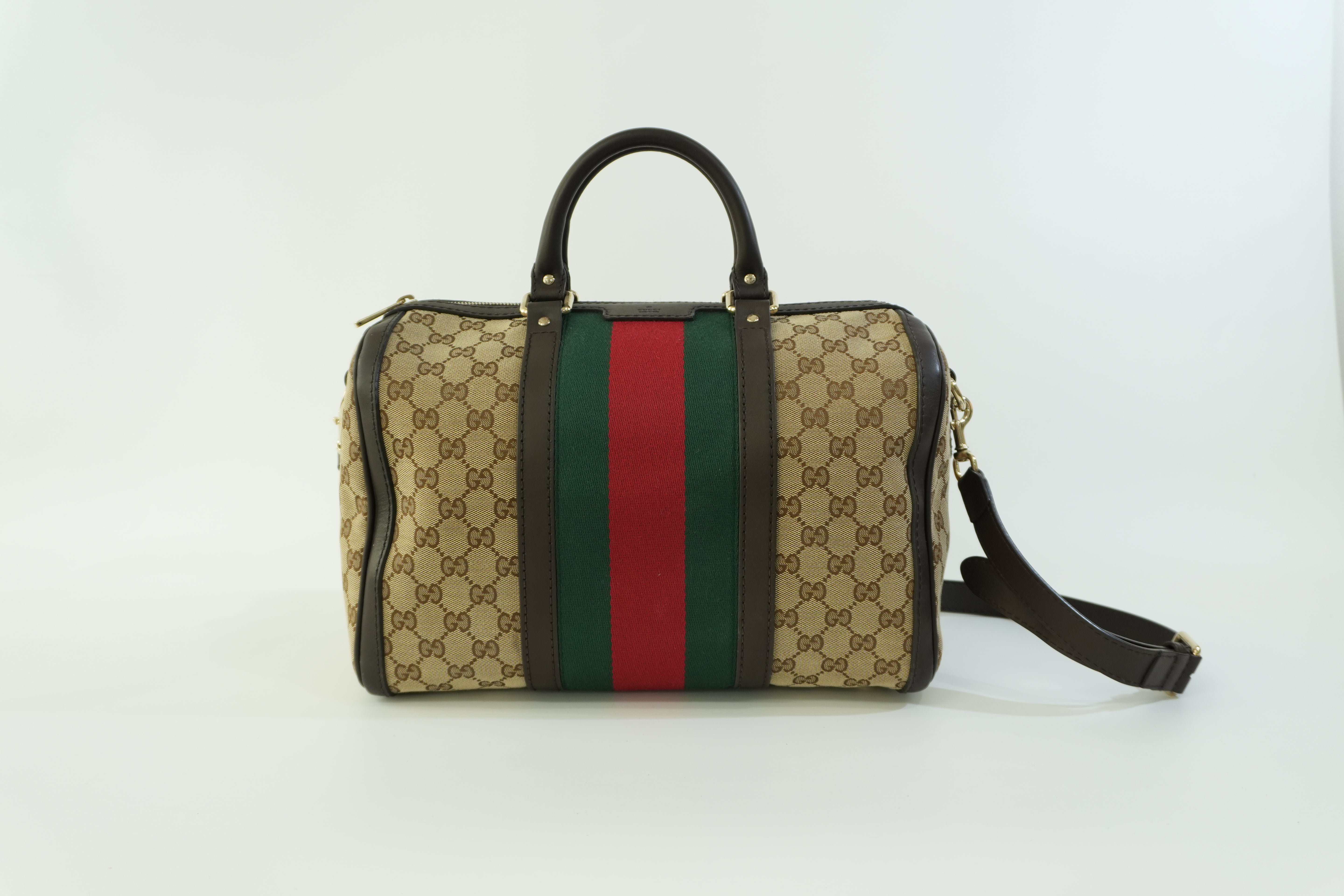 Pre-owned Gucci Fabric Canvas Two Way Sheryline Boston Shoulder Bag Used
