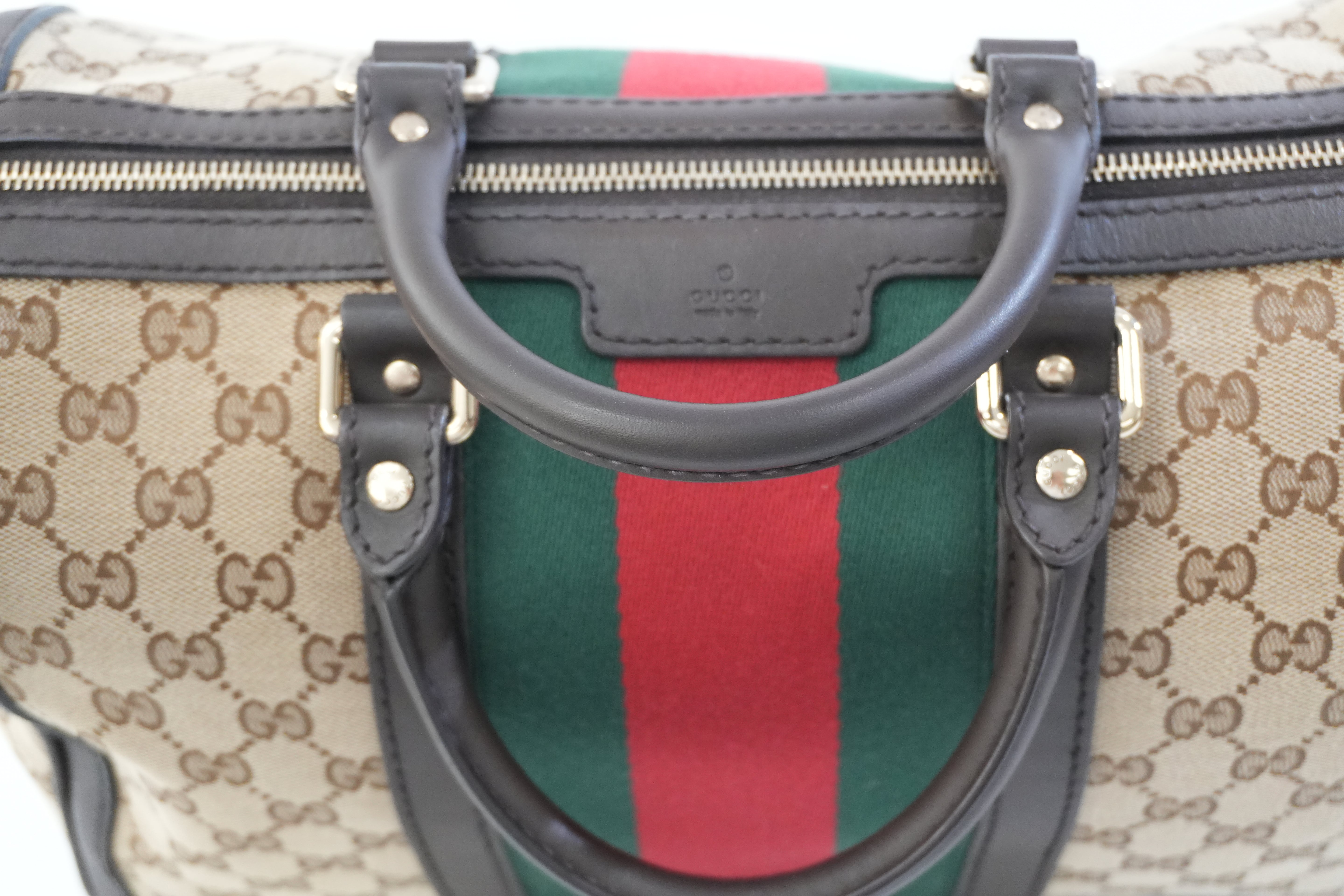 Pre-owned Gucci Fabric Canvas Two Way Sheryline Boston Shoulder Bag Used