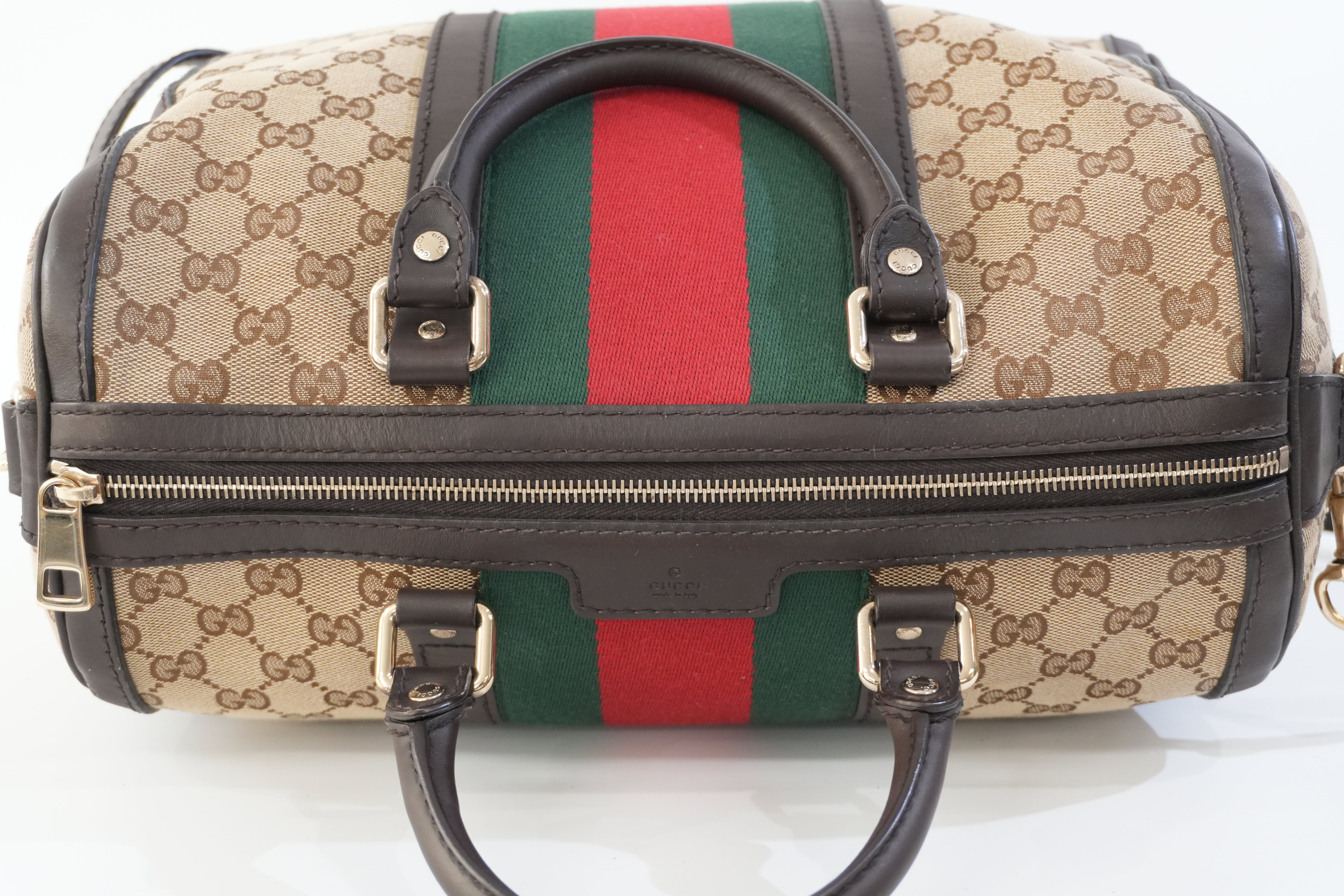 Pre-owned Gucci Fabric Canvas Two Way Sheryline Boston Shoulder Bag Used