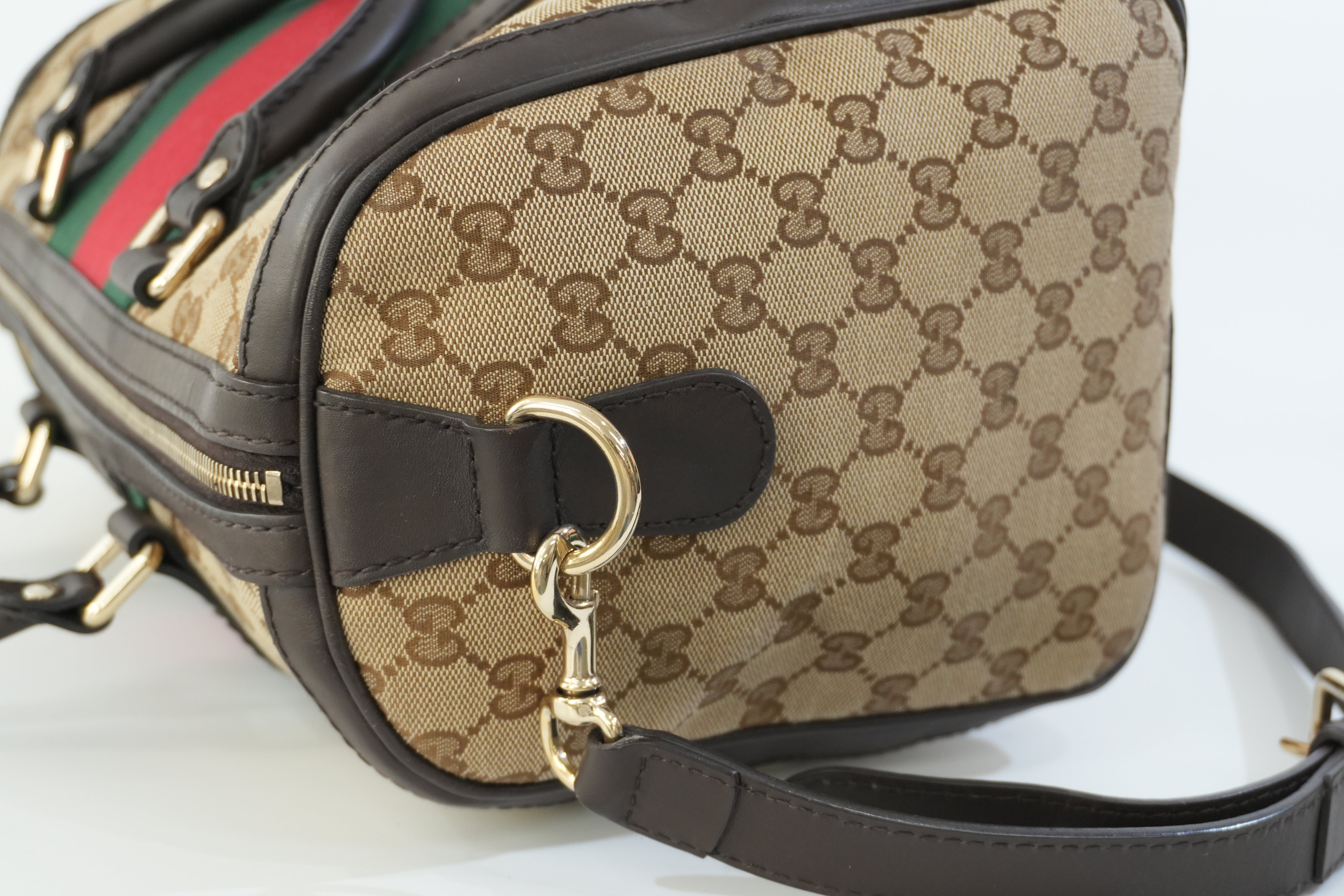 Pre-owned Gucci Fabric Canvas Two Way Sheryline Boston Shoulder Bag Used