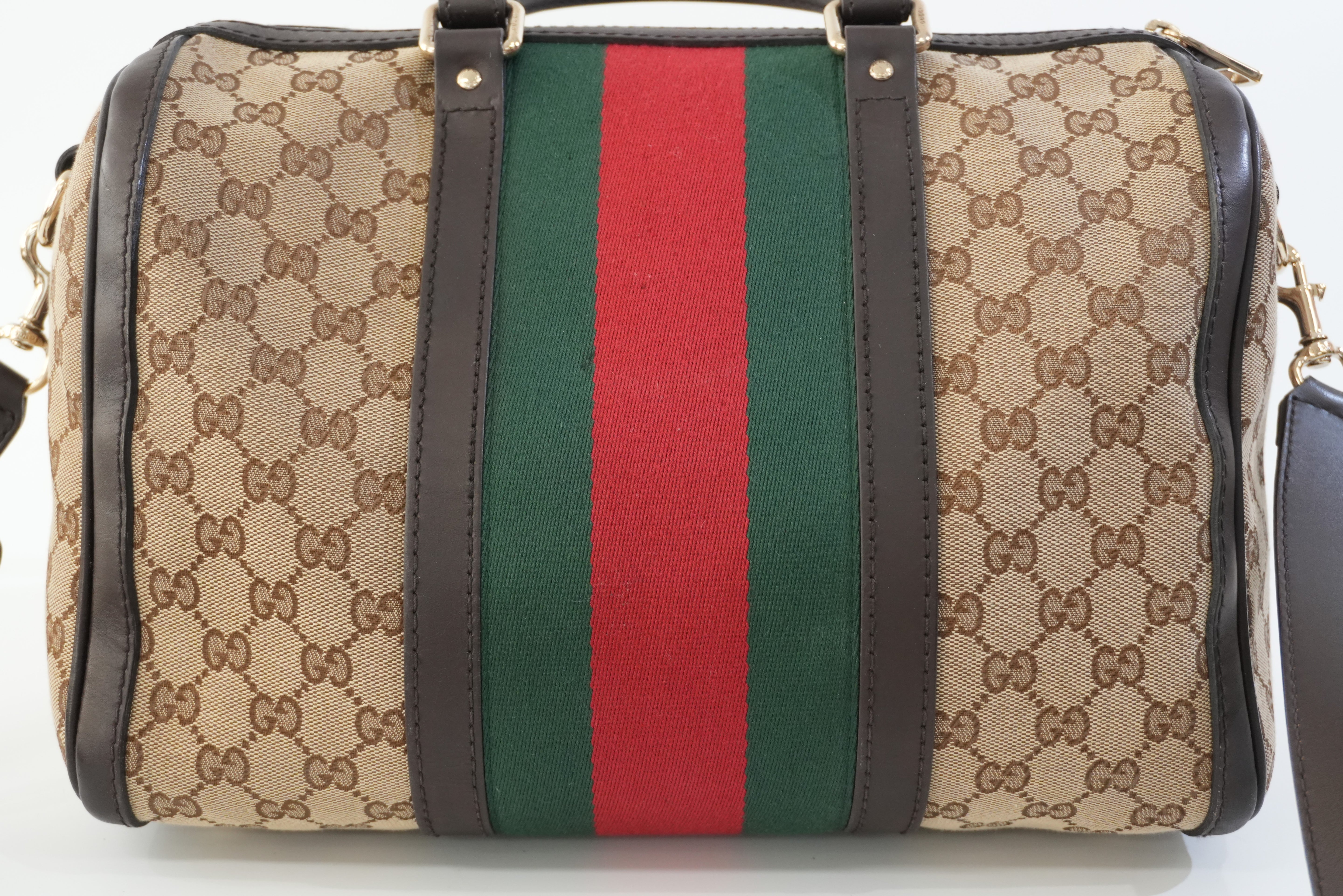 Pre-owned Gucci Fabric Canvas Two Way Sheryline Boston Shoulder Bag Used