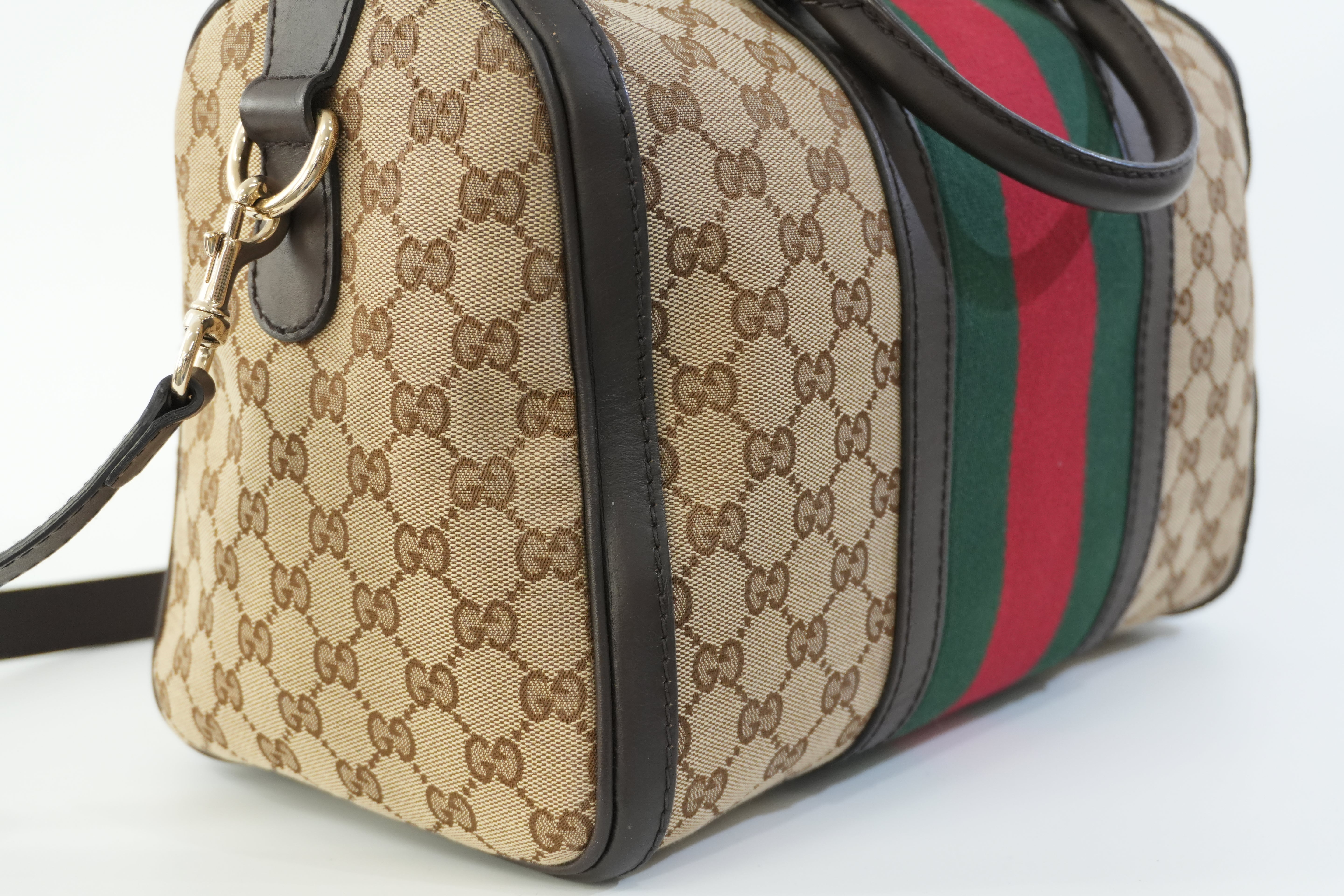 Pre-owned Gucci Fabric Canvas Two Way Sheryline Boston Shoulder Bag Used
