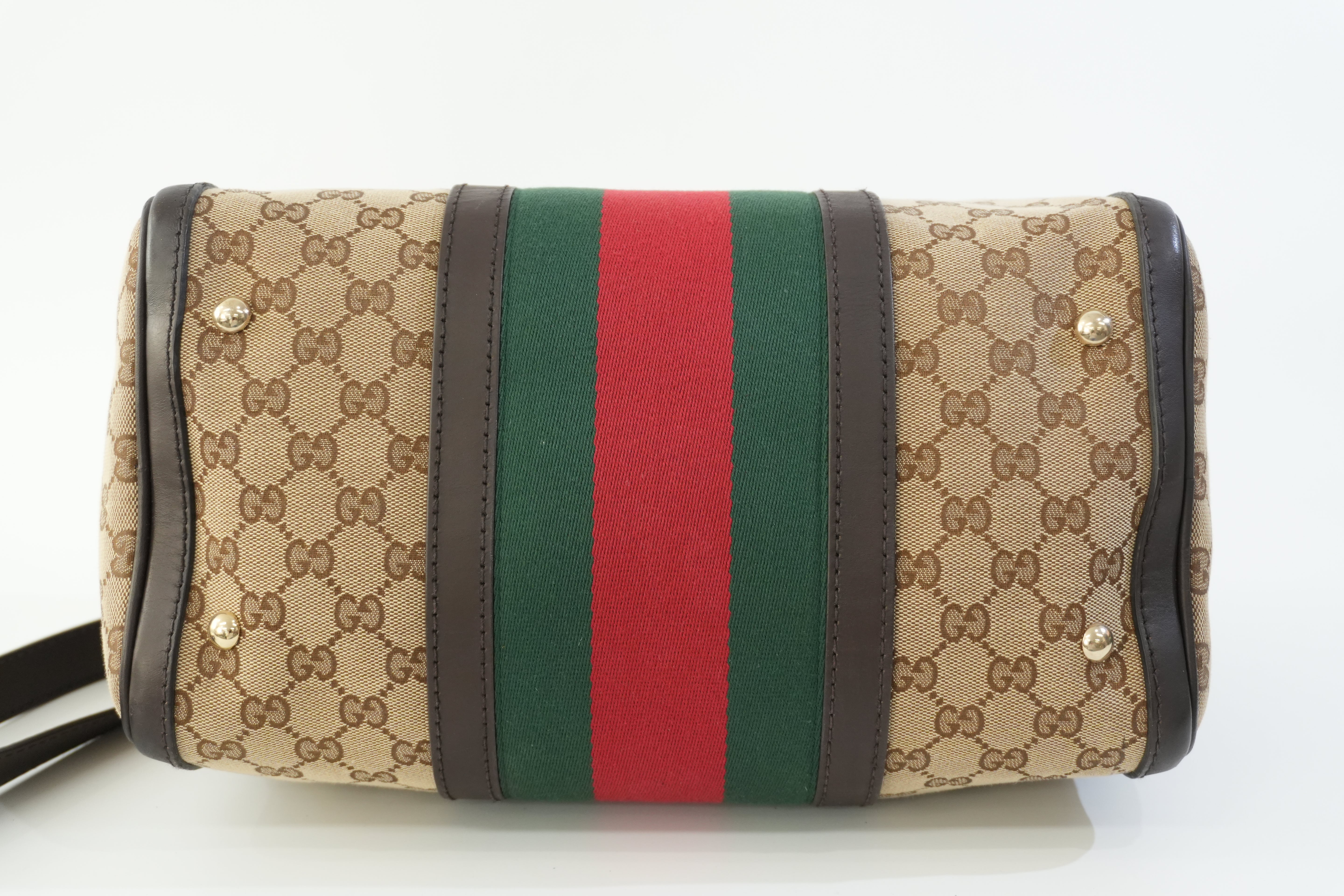 Pre-owned Gucci Fabric Canvas Two Way Sheryline Boston Shoulder Bag Used