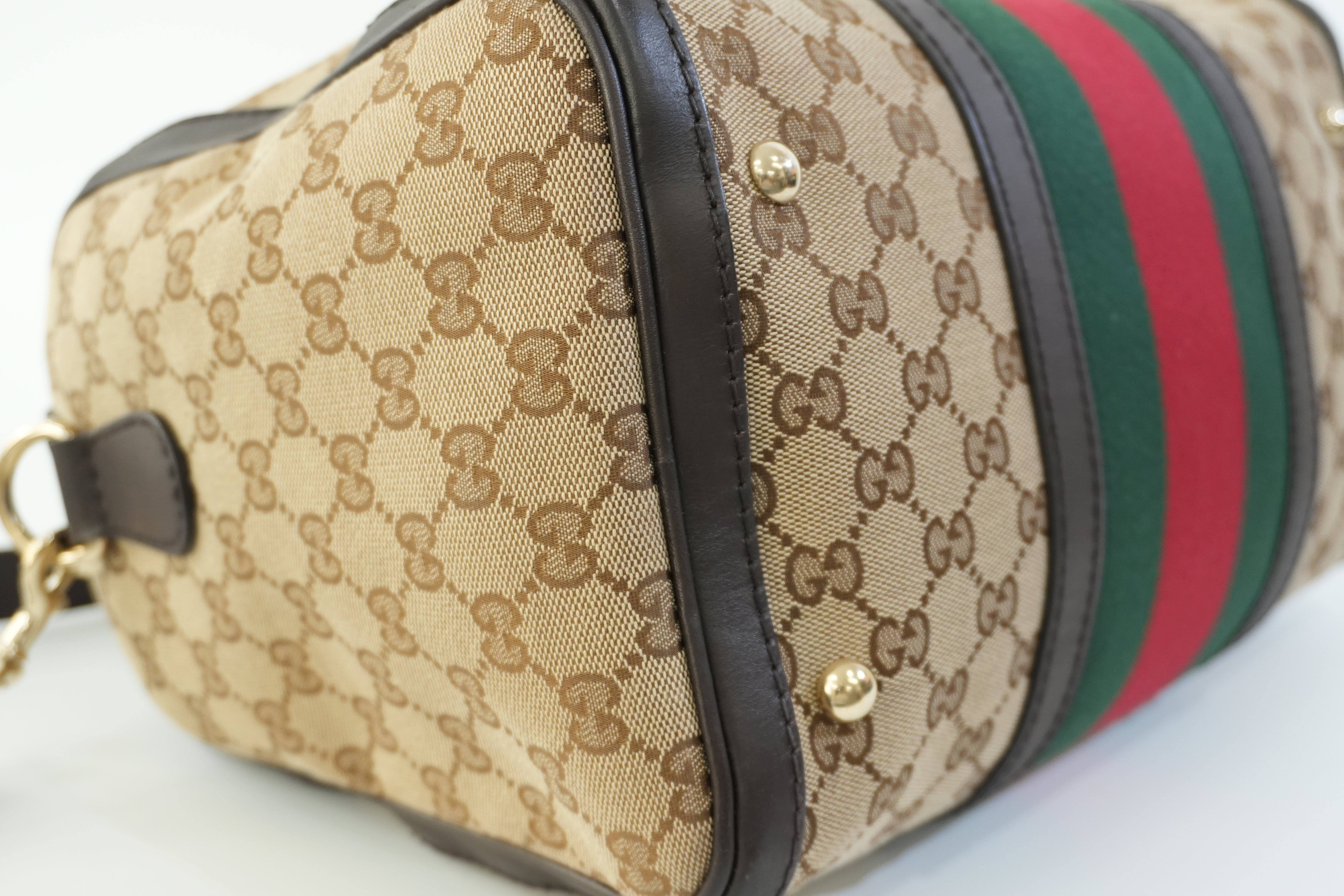 Pre-owned Gucci Fabric Canvas Two Way Sheryline Boston Shoulder Bag Used