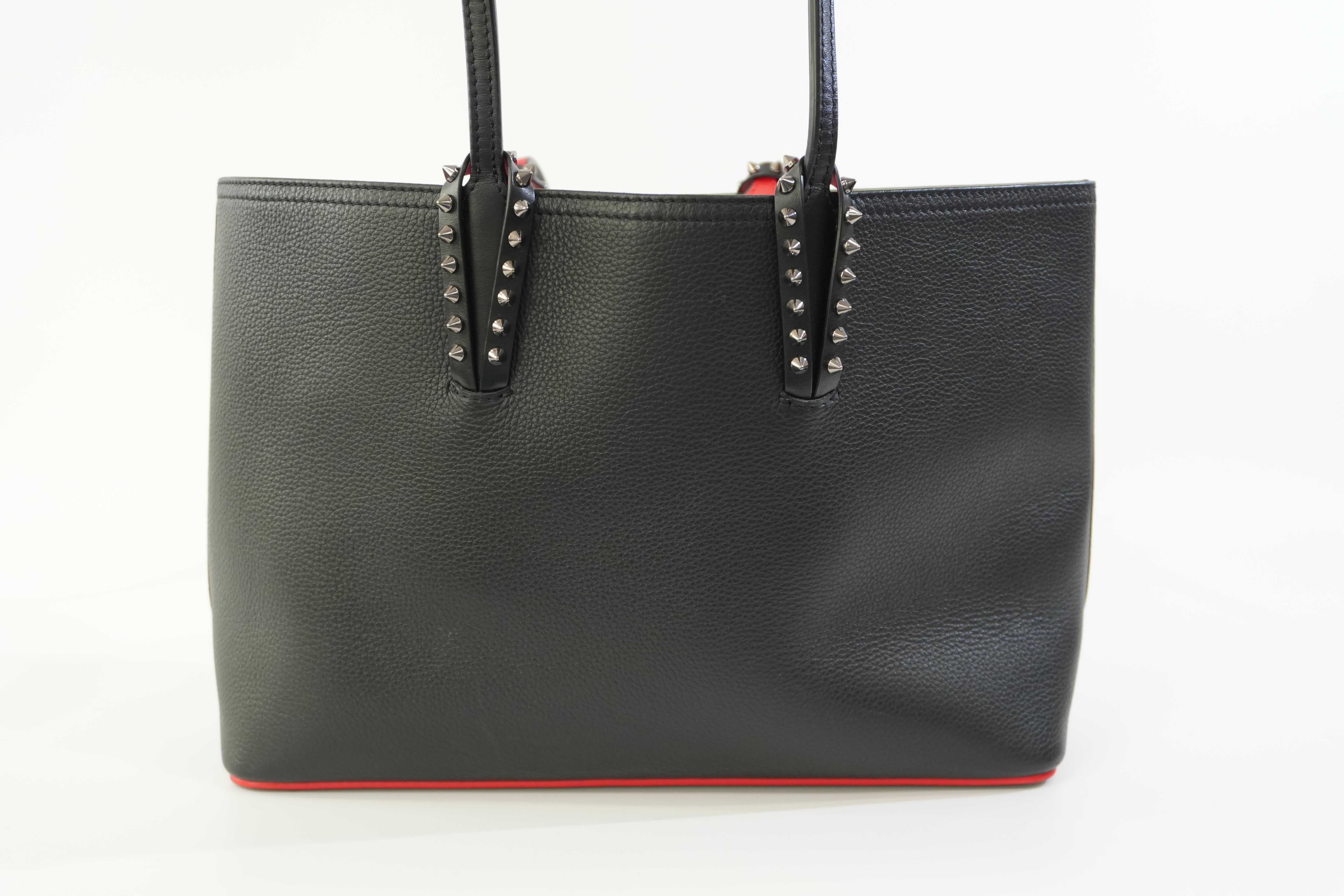 Pre-owned Christian Louboutin Leather Cabata Tote Bag Black Used