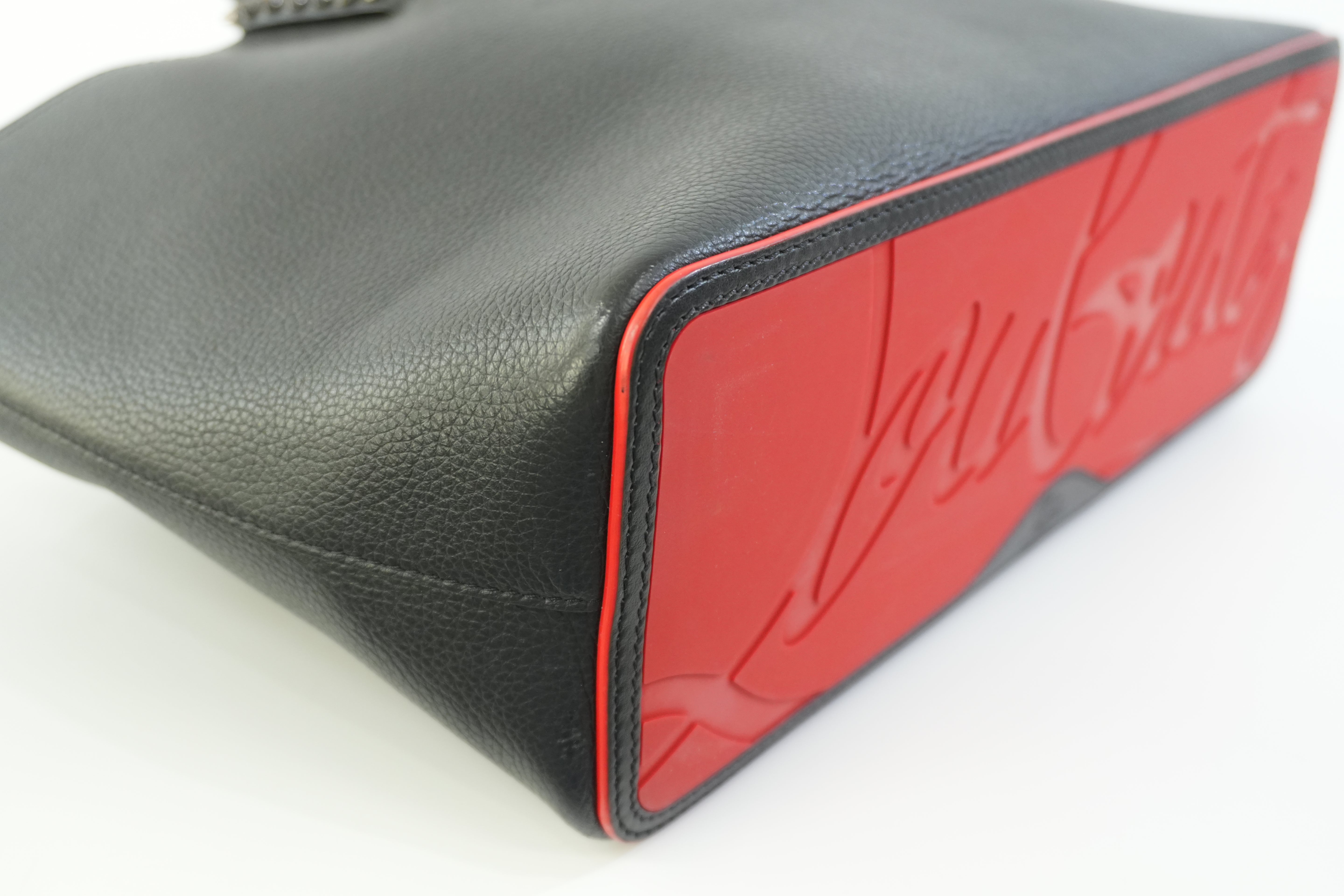 Pre-owned Christian Louboutin Leather Cabata Tote Bag Black Used