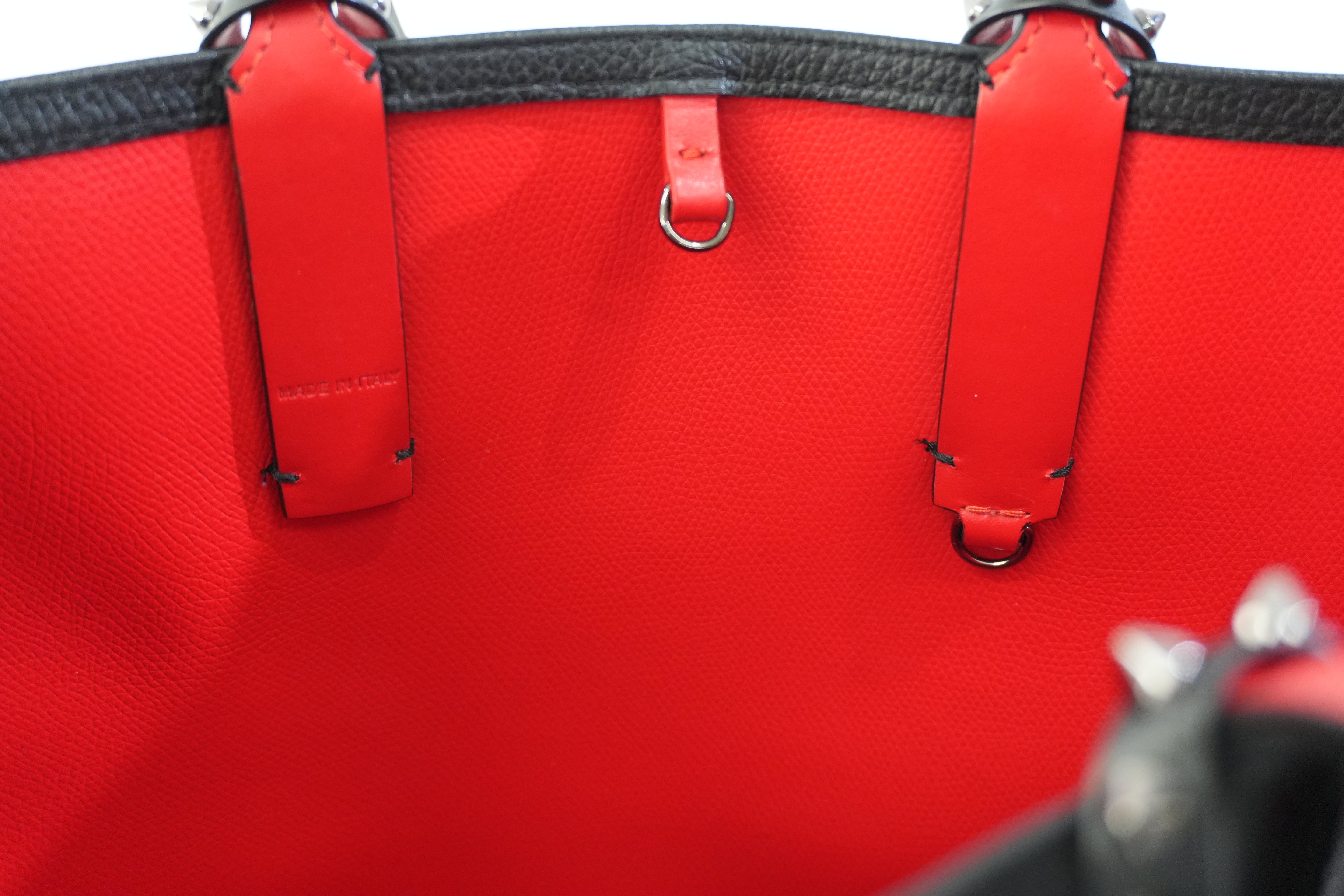 Pre-owned Christian Louboutin Leather Cabata Tote Bag Black Used