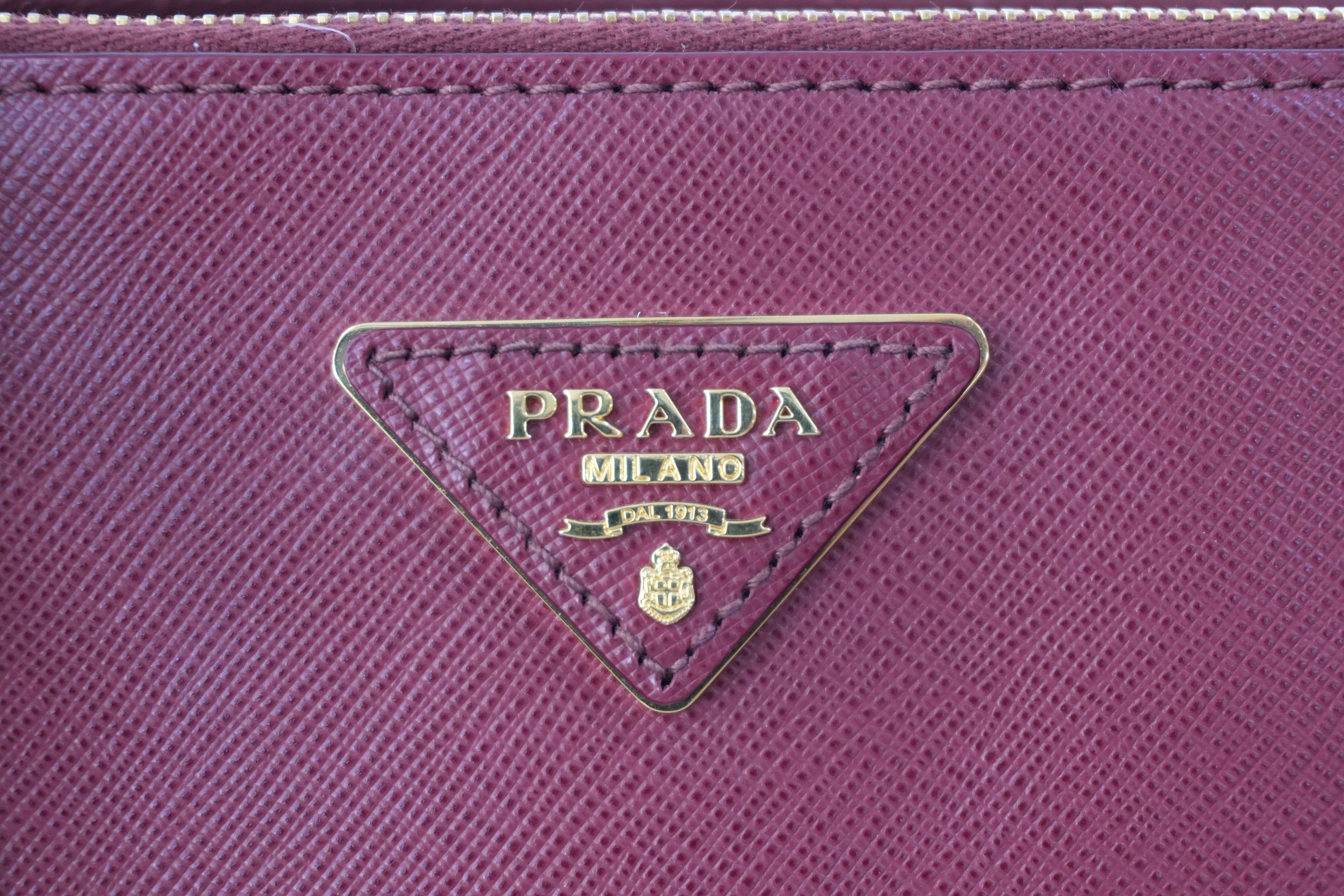 Pre-owned Prada Leather Two Way Shoulder Bag Burgundy Used