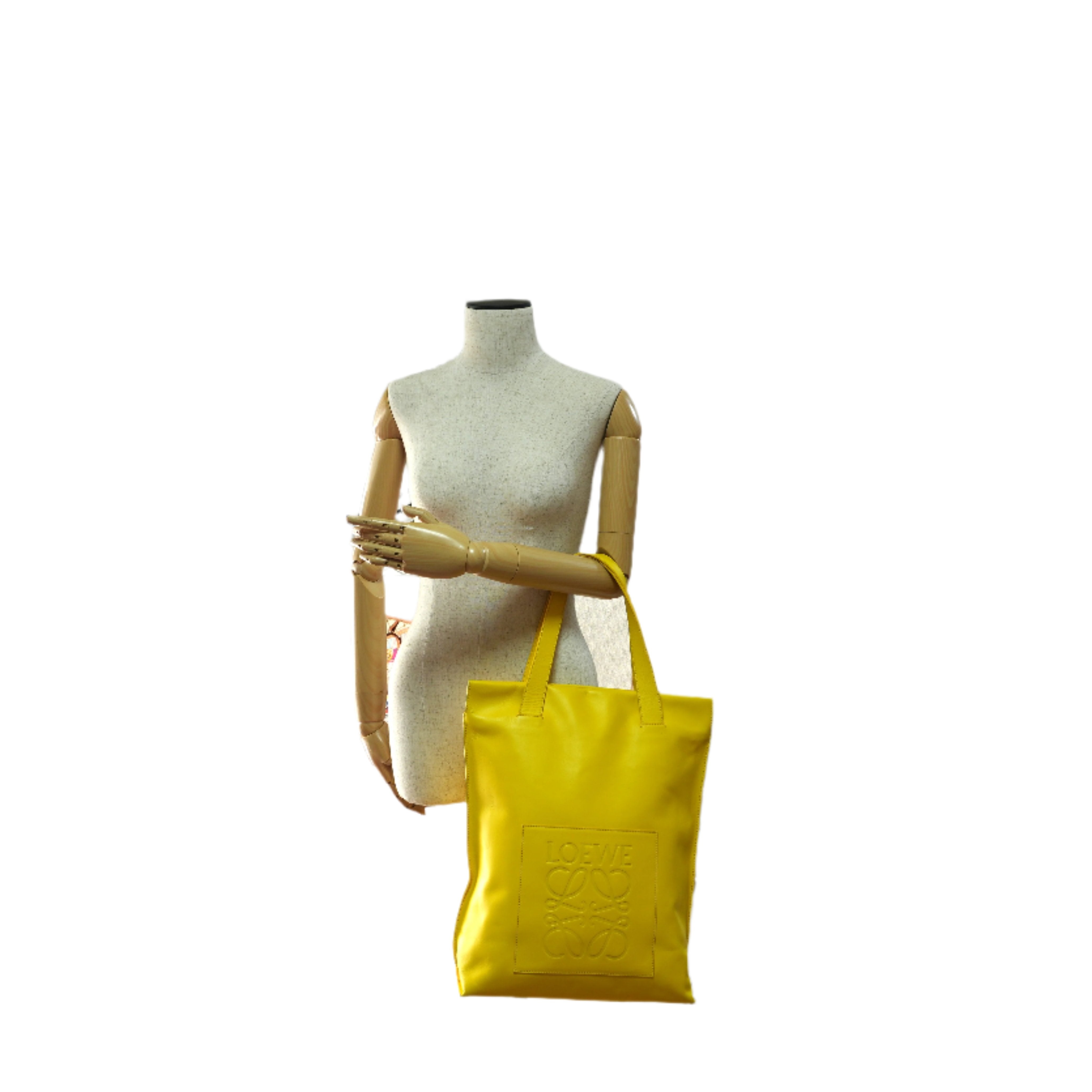 Loewe Leather Tote Bag Yellow Used