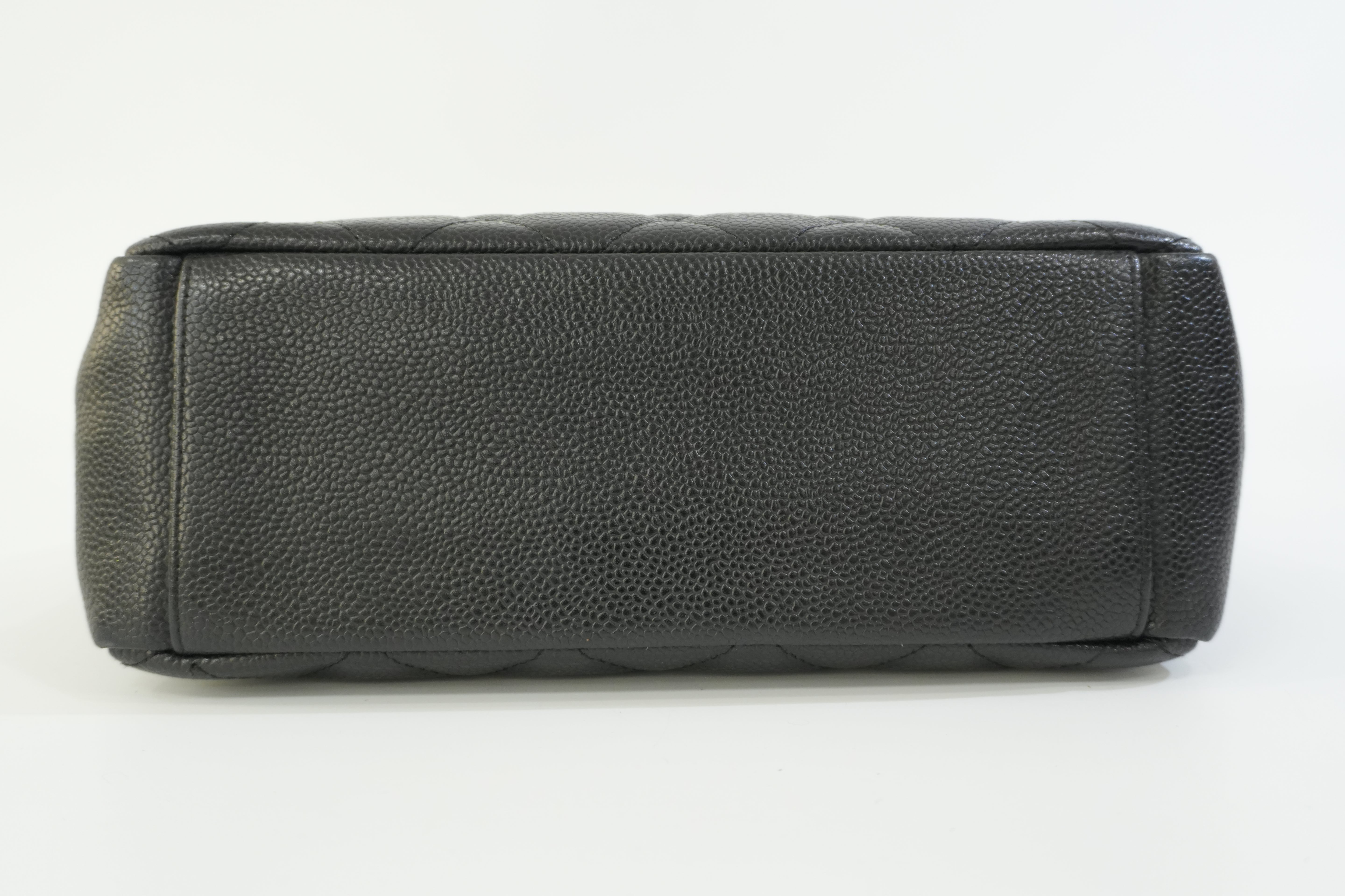 Pre-owned Chanel Caviar Skin Leather PST Chain Shoulder Bag Black Used