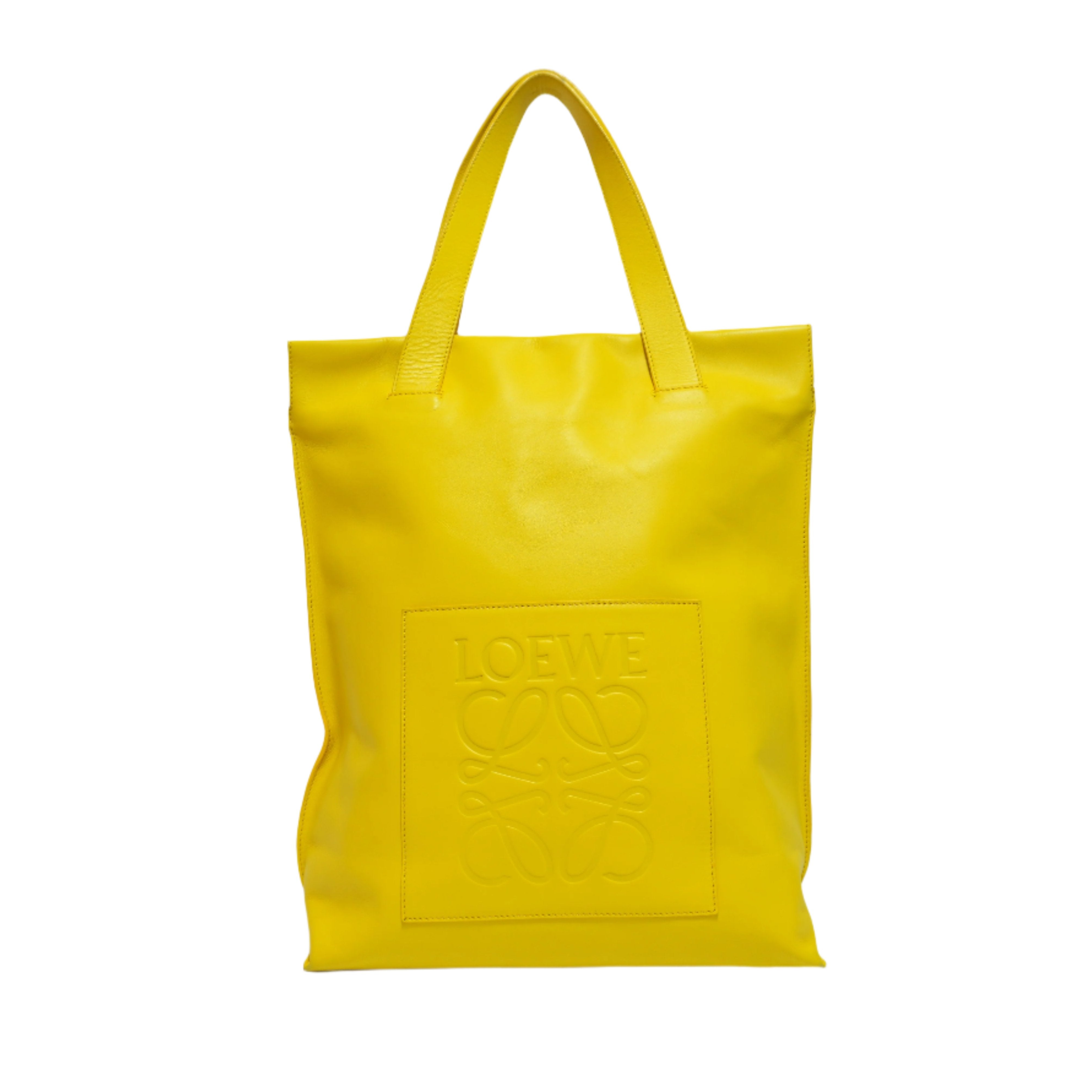 Loewe Leather Tote Bag Yellow Used