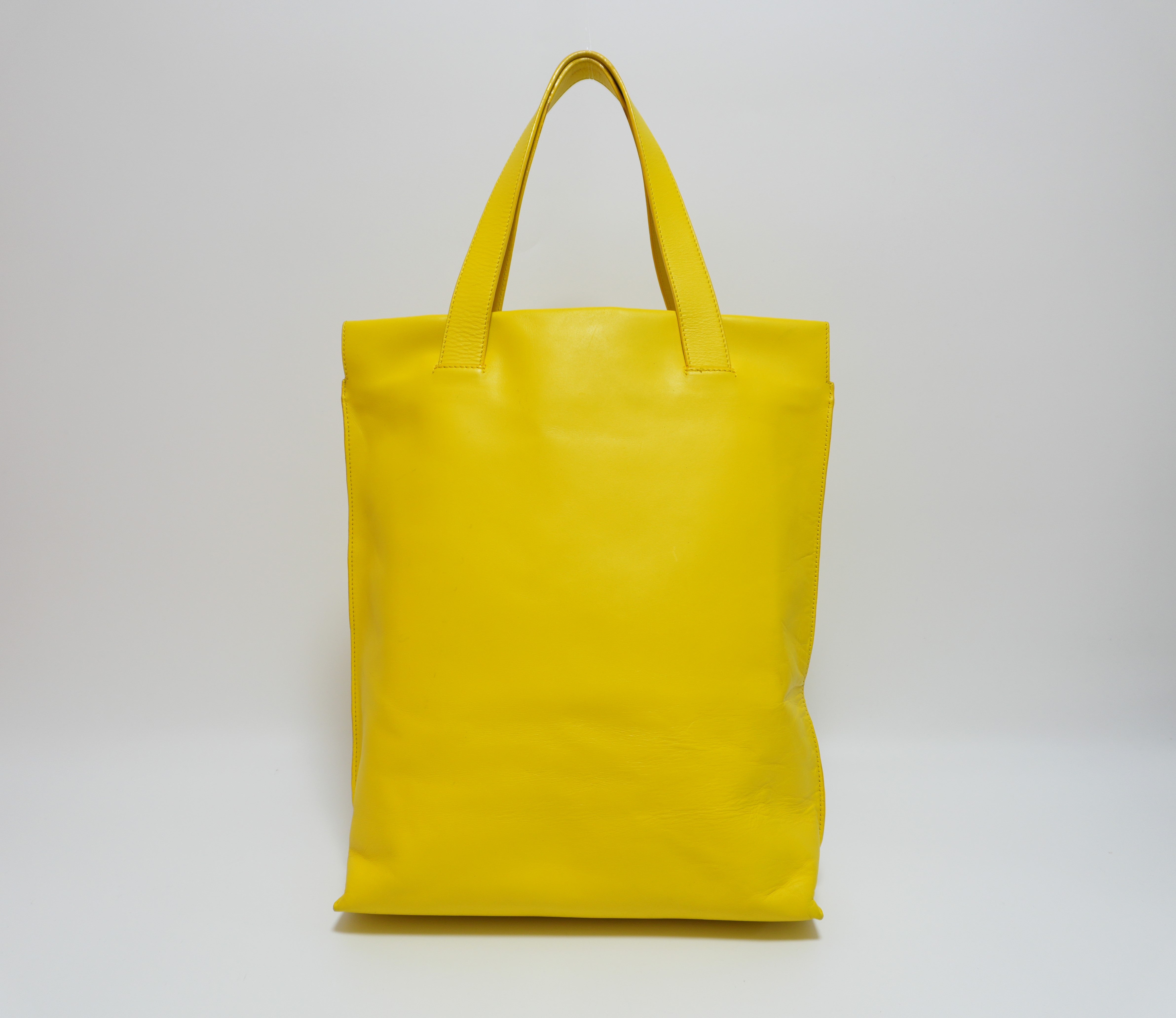 Loewe Leather Tote Bag Yellow Used