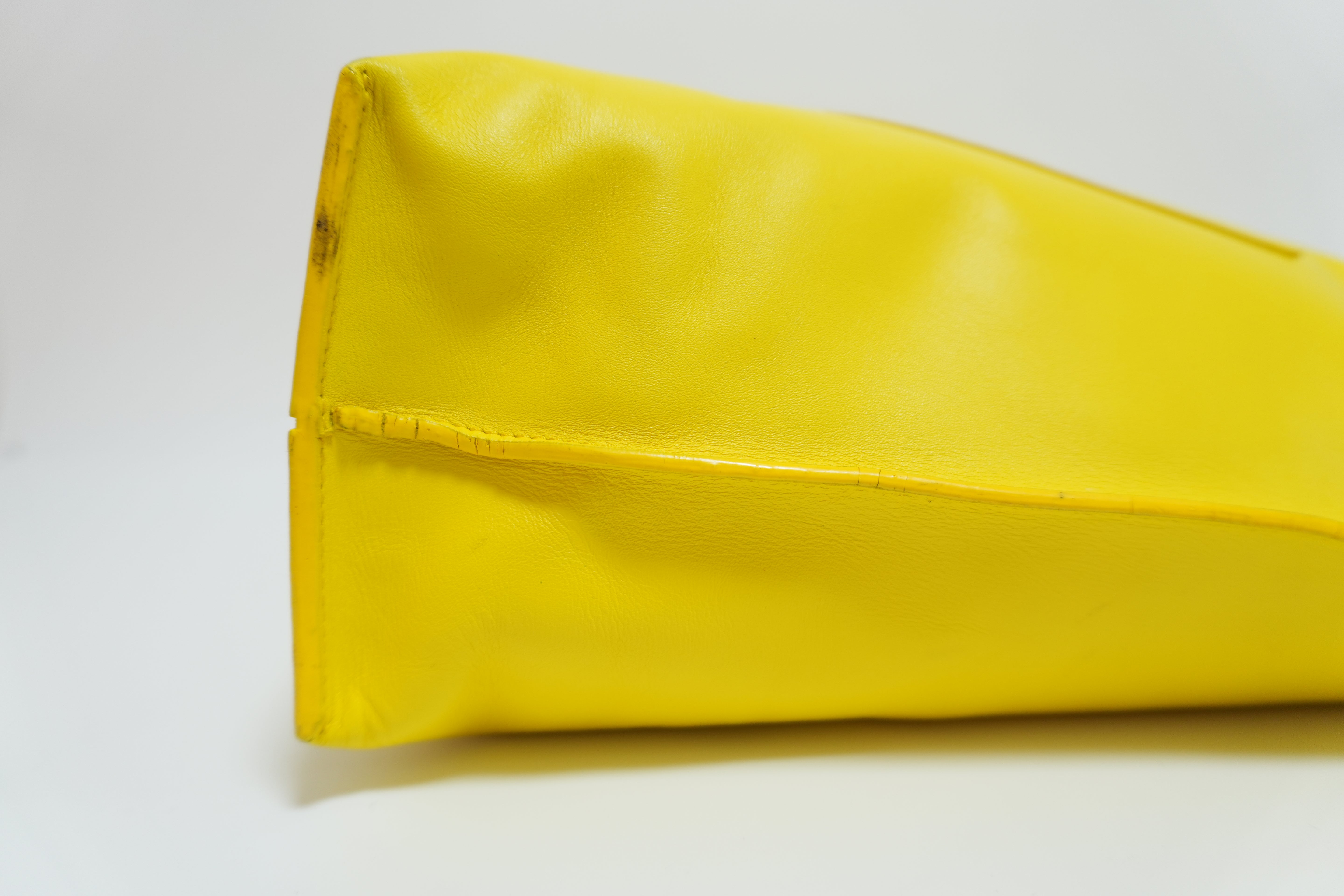 Loewe Leather Tote Bag Yellow Used