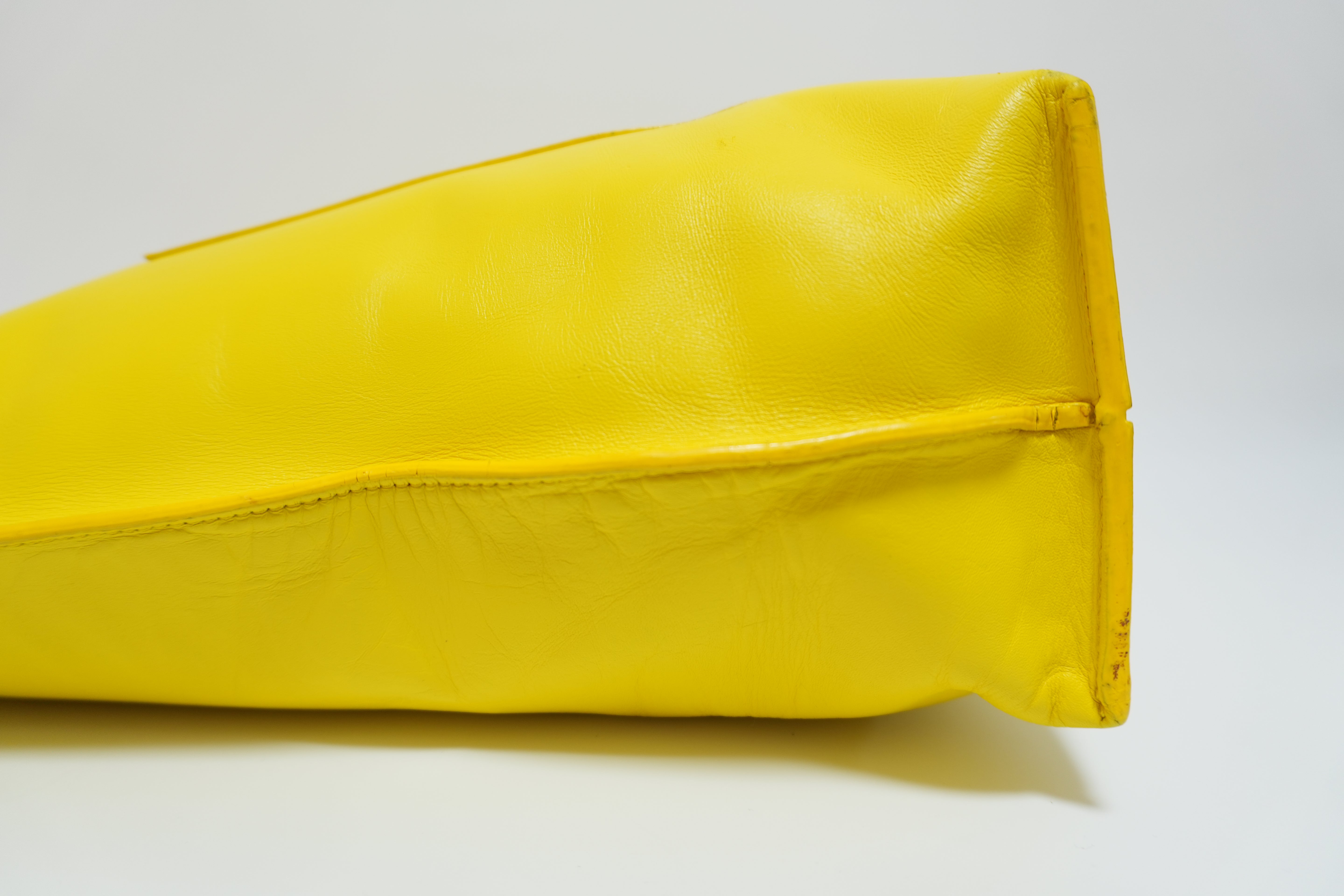 Loewe Leather Tote Bag Yellow Used