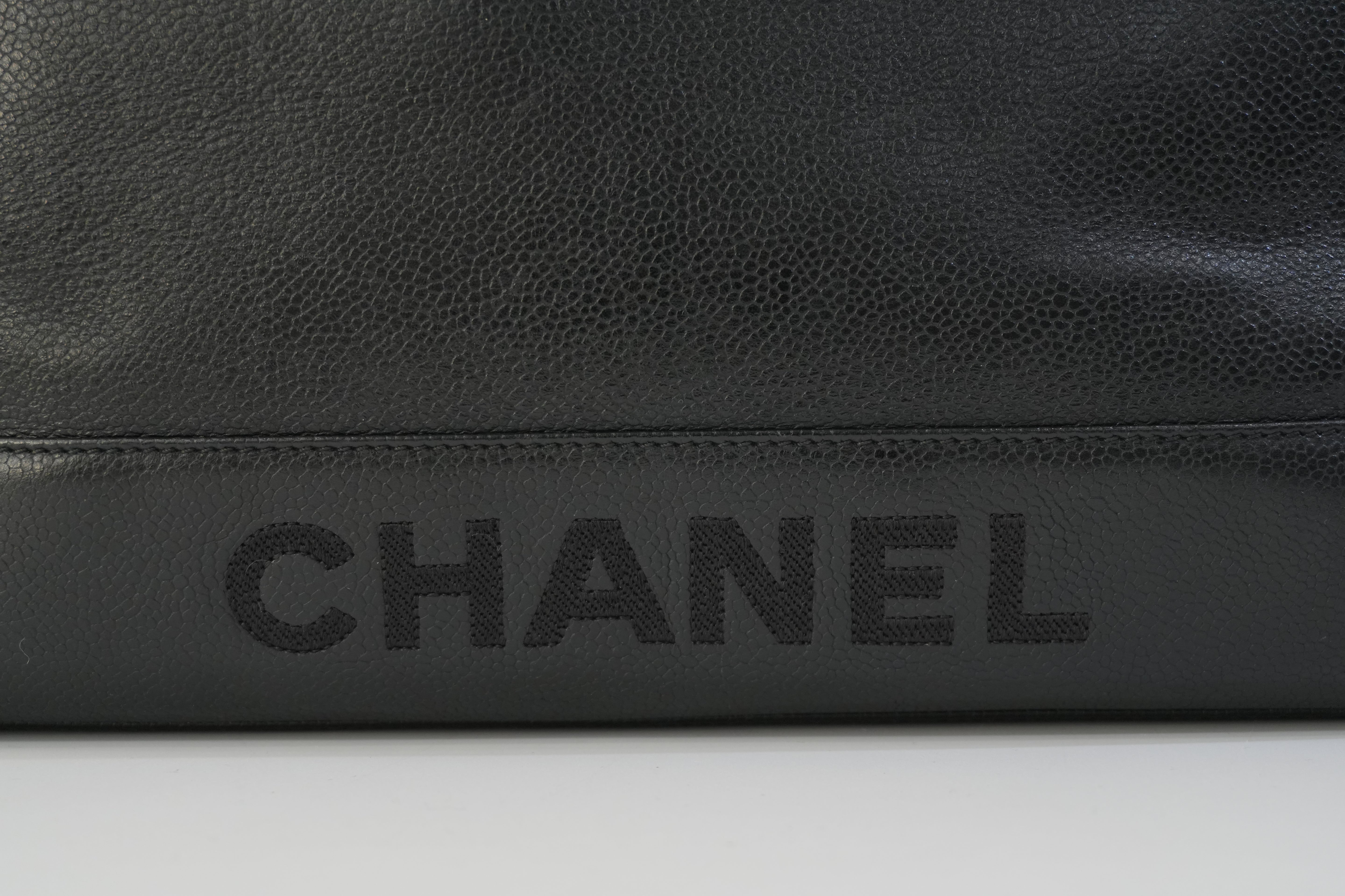 Pre-owned Chanel Caviar Skin Leather Tote Bag Black Used