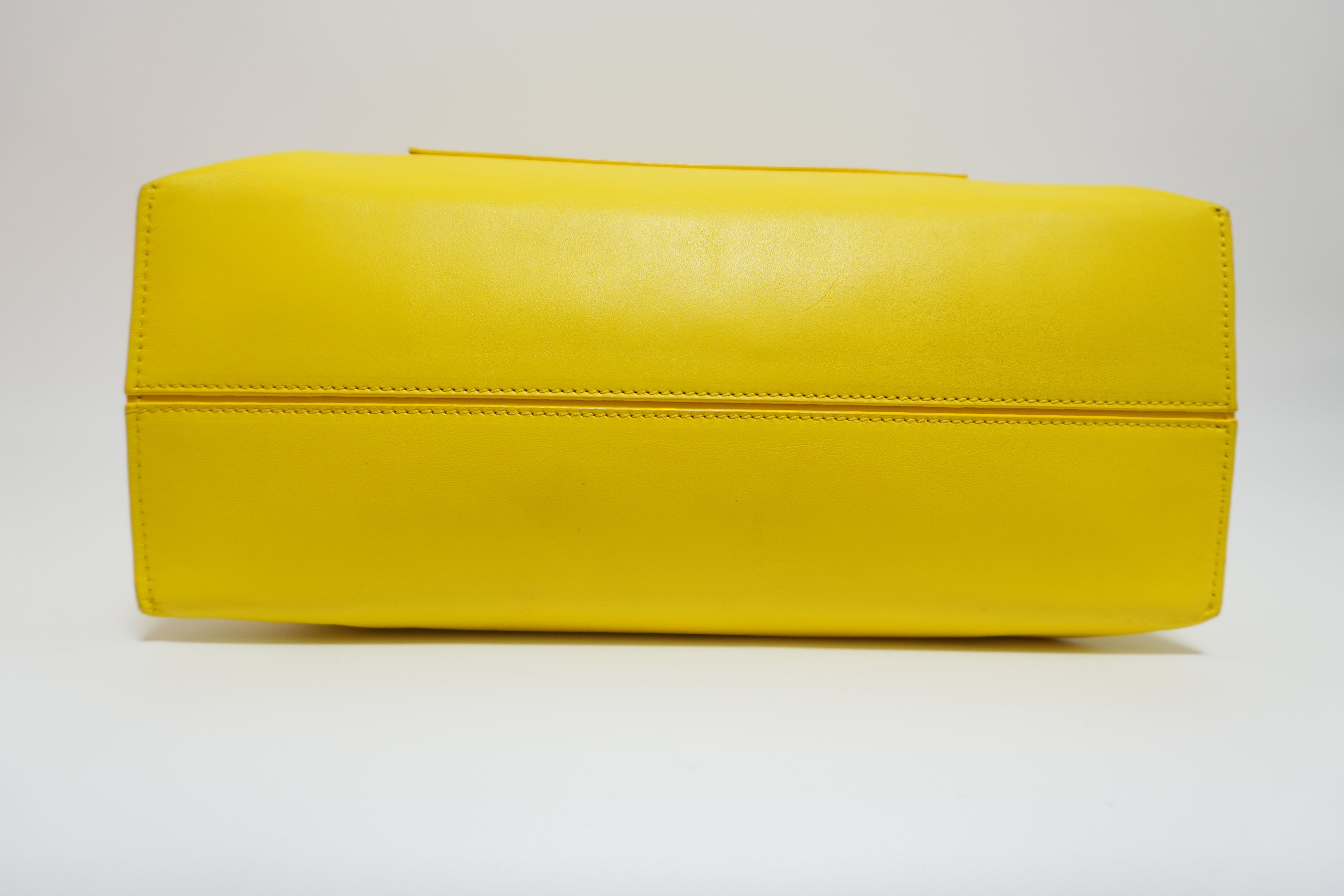 Loewe Leather Tote Bag Yellow Used