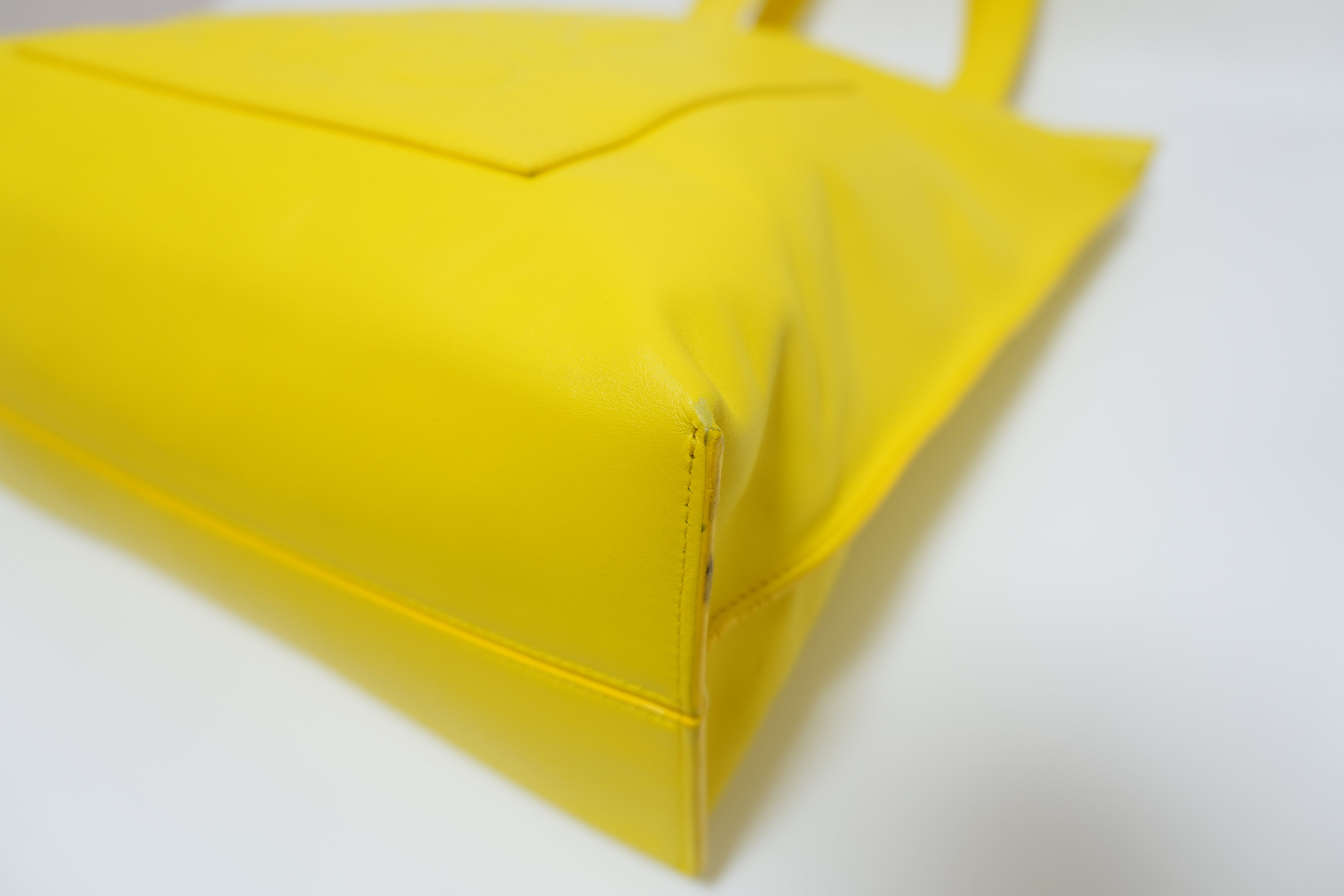 Loewe Leather Tote Bag Yellow Used