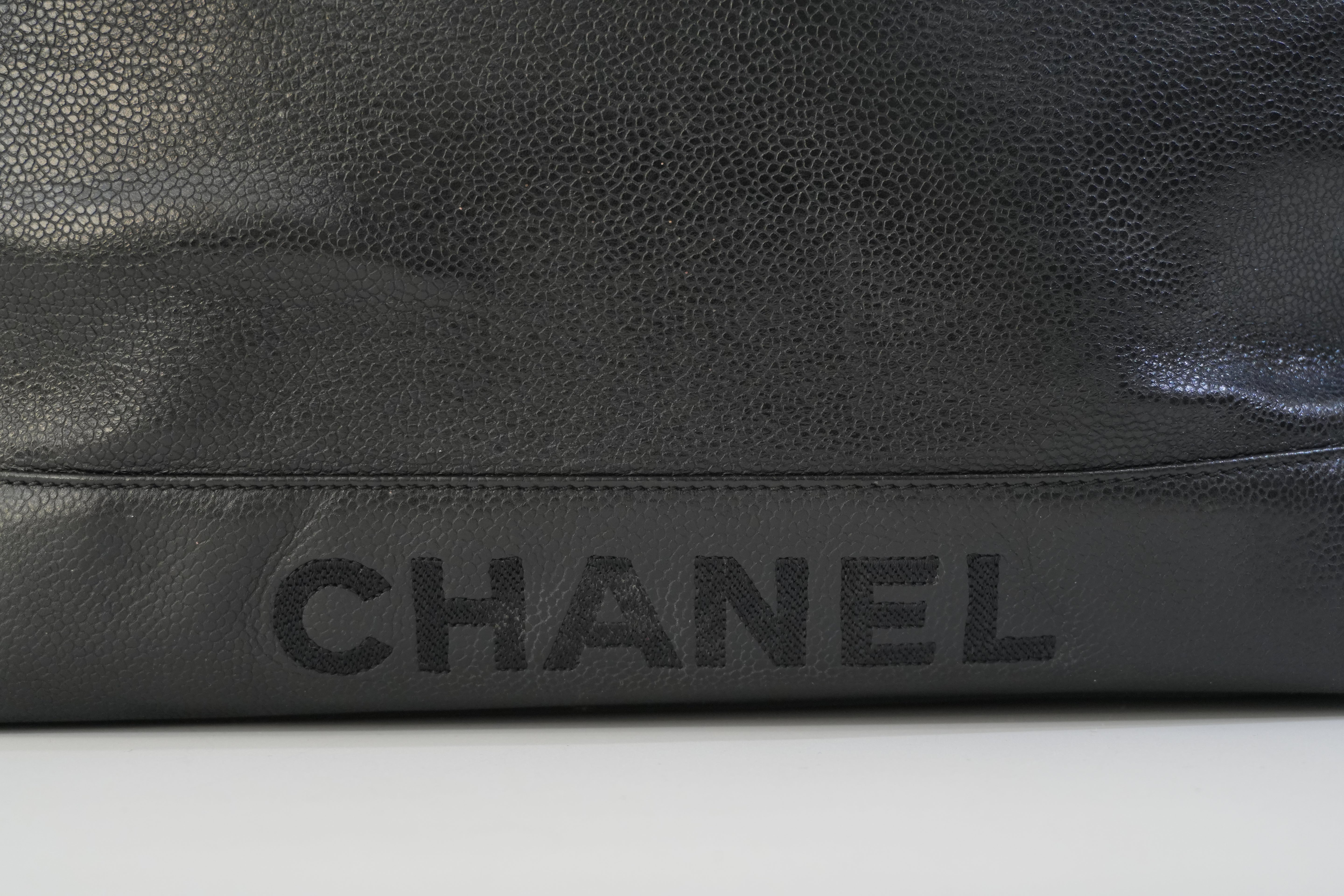 Pre-owned Chanel Caviar Skin Leather Tote Bag Black Used