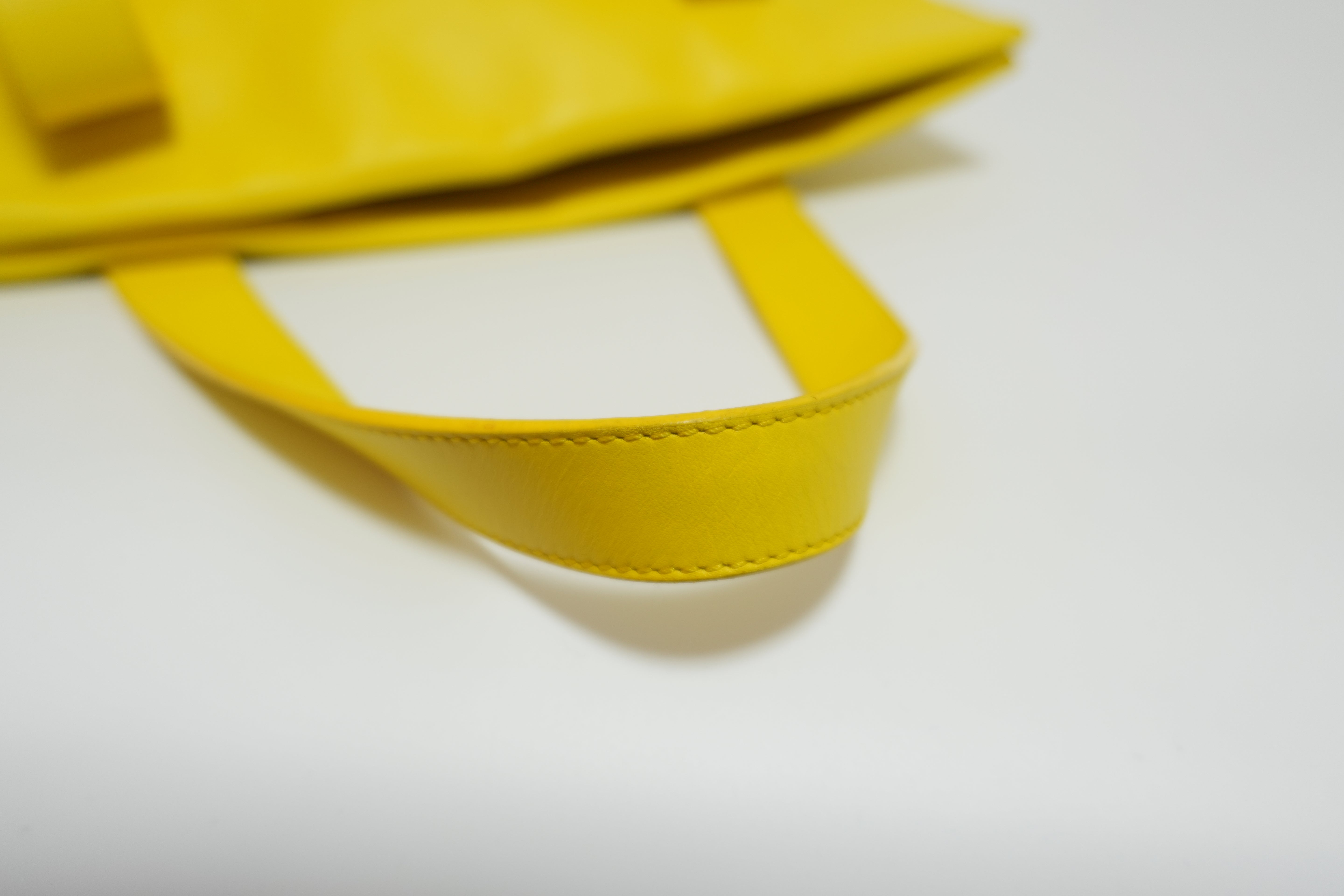 Loewe Leather Tote Bag Yellow Used