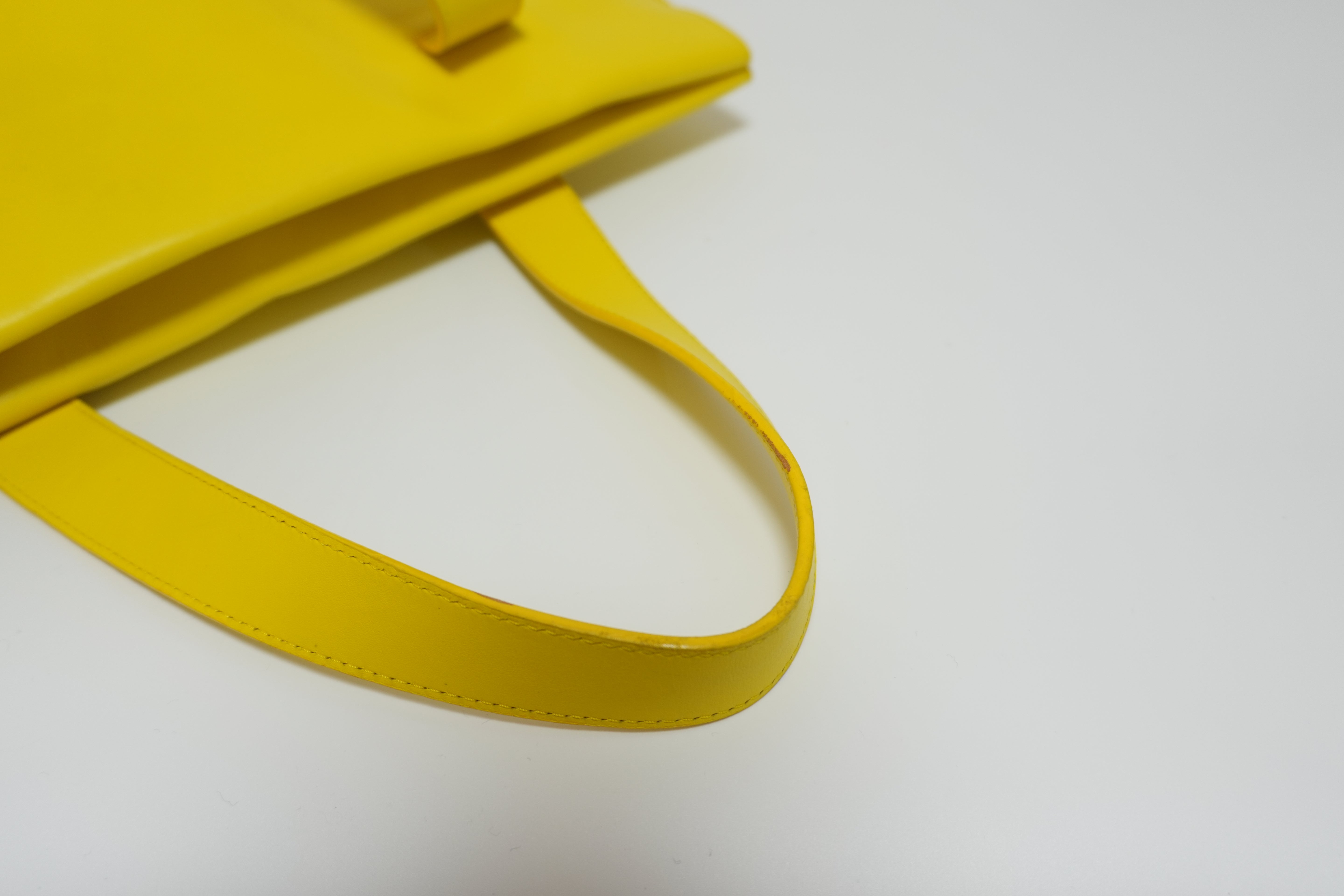 Loewe Leather Tote Bag Yellow Used