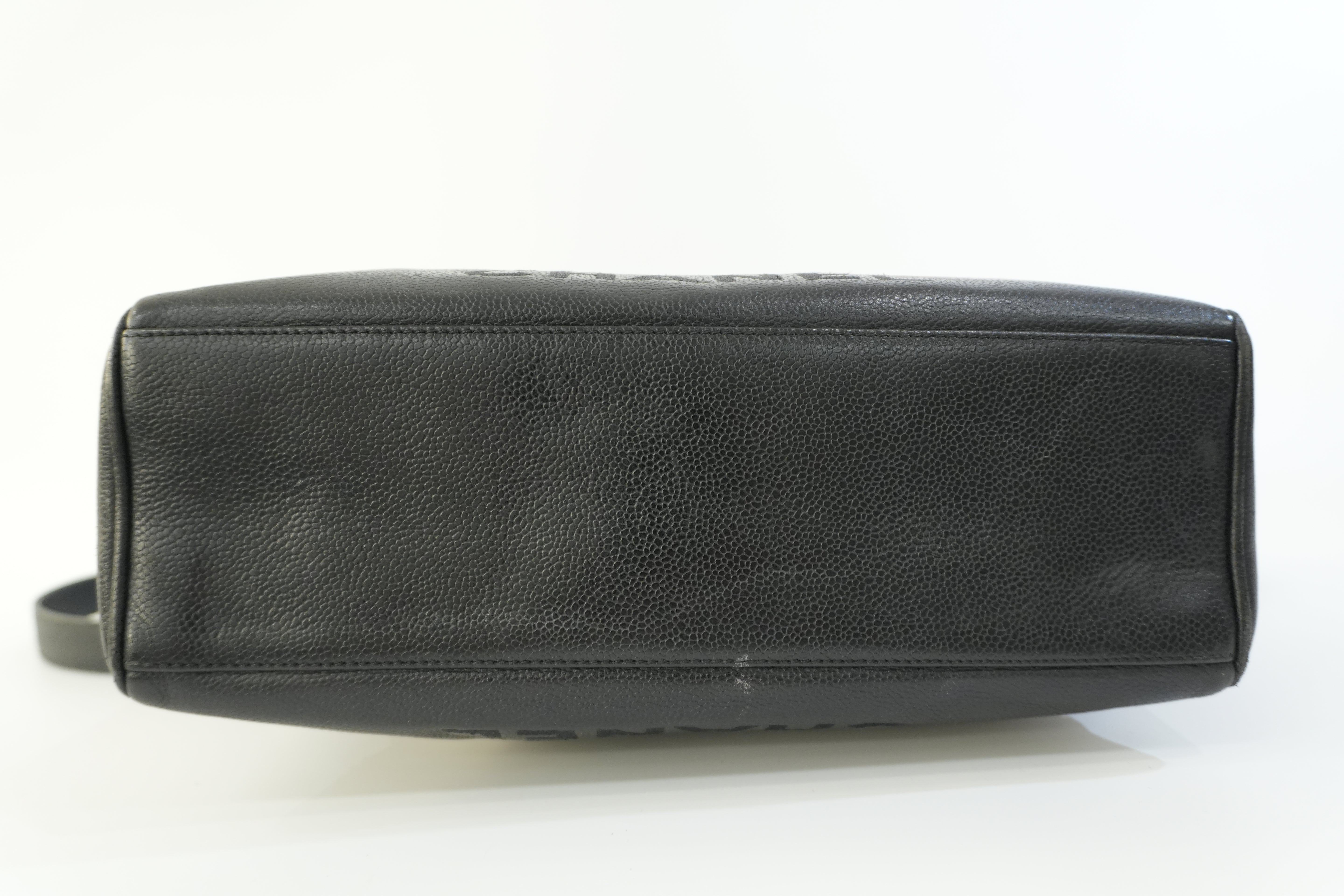 Pre-owned Chanel Caviar Skin Leather Tote Bag Black Used