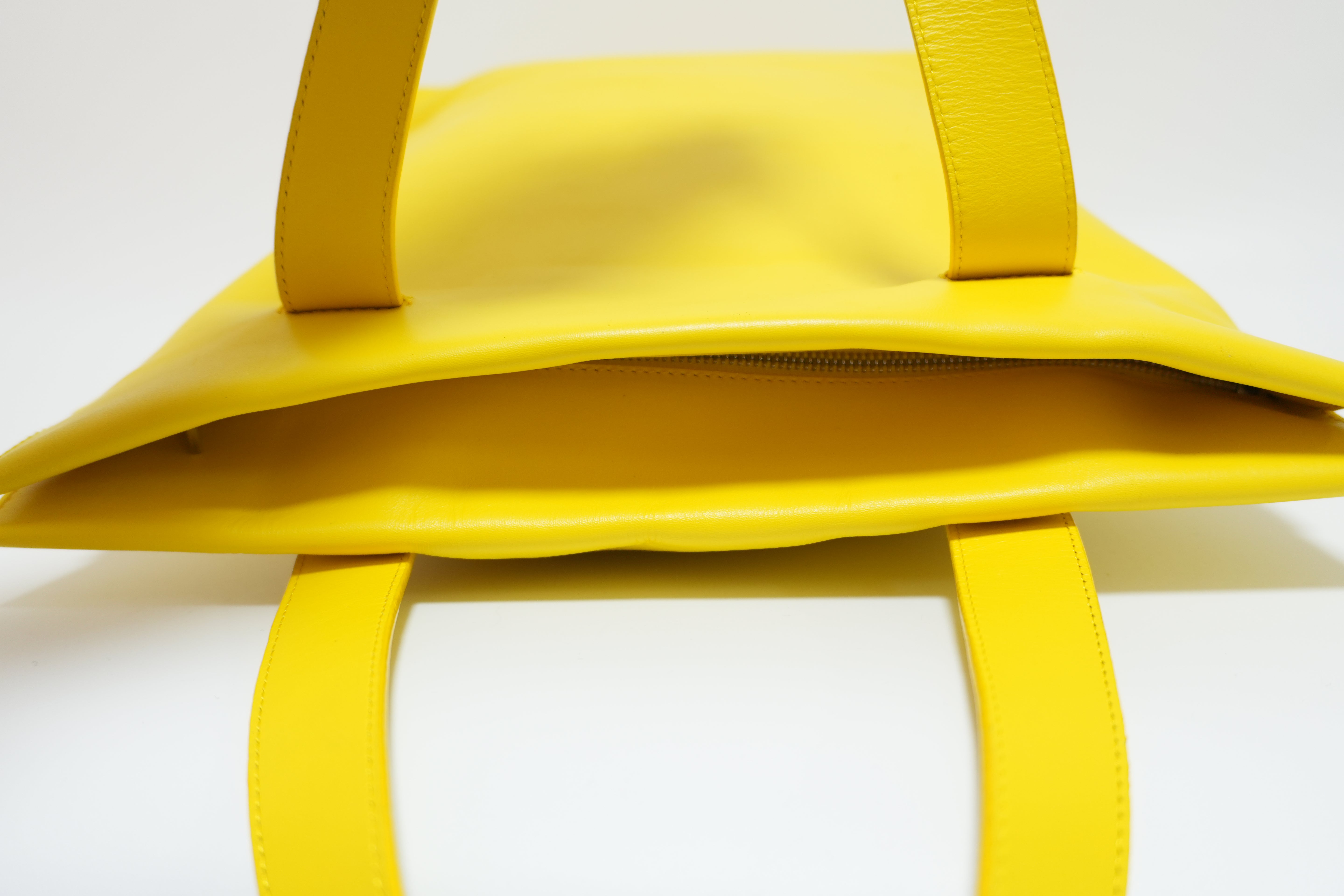 Loewe Leather Tote Bag Yellow Used