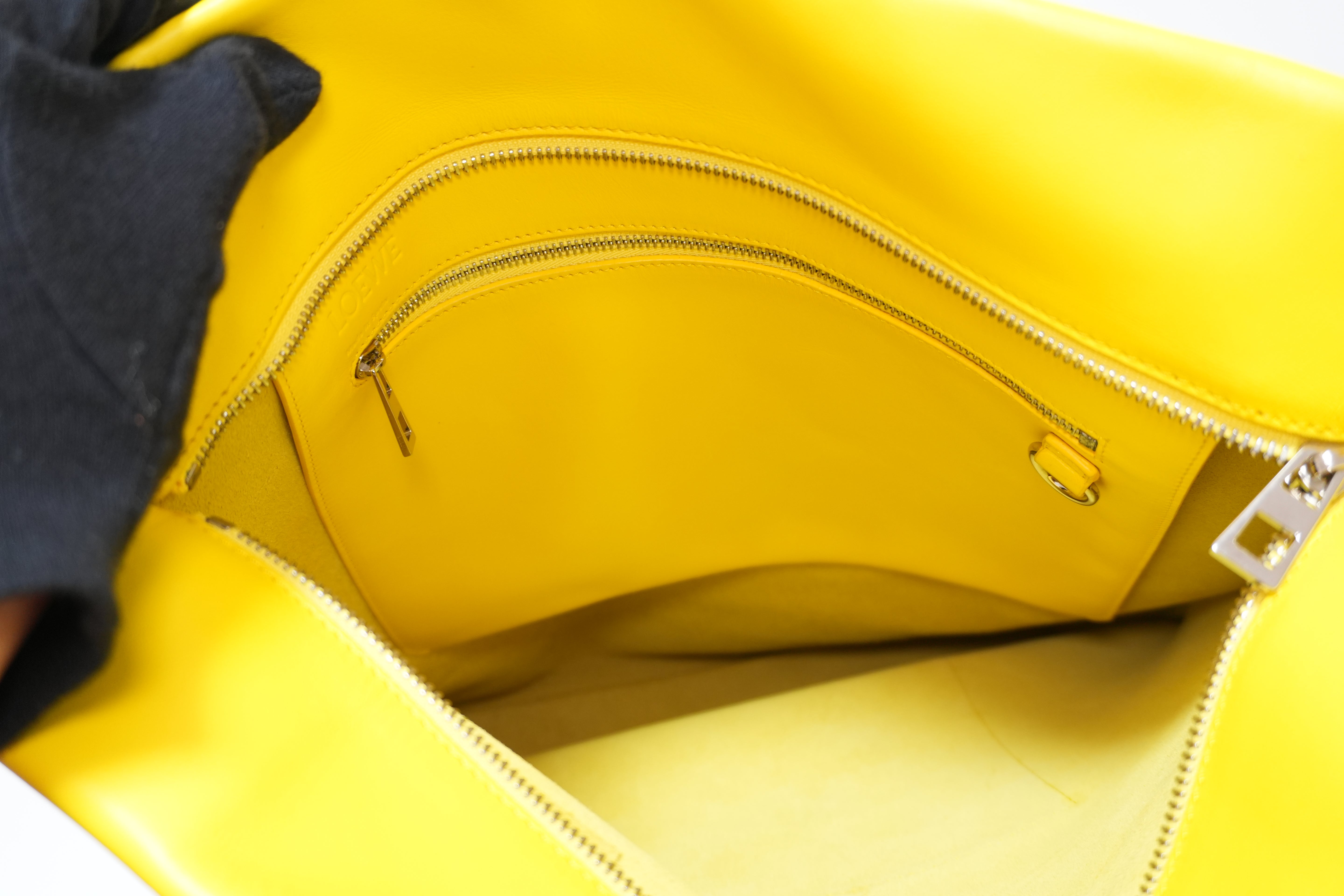 Loewe Leather Tote Bag Yellow Used