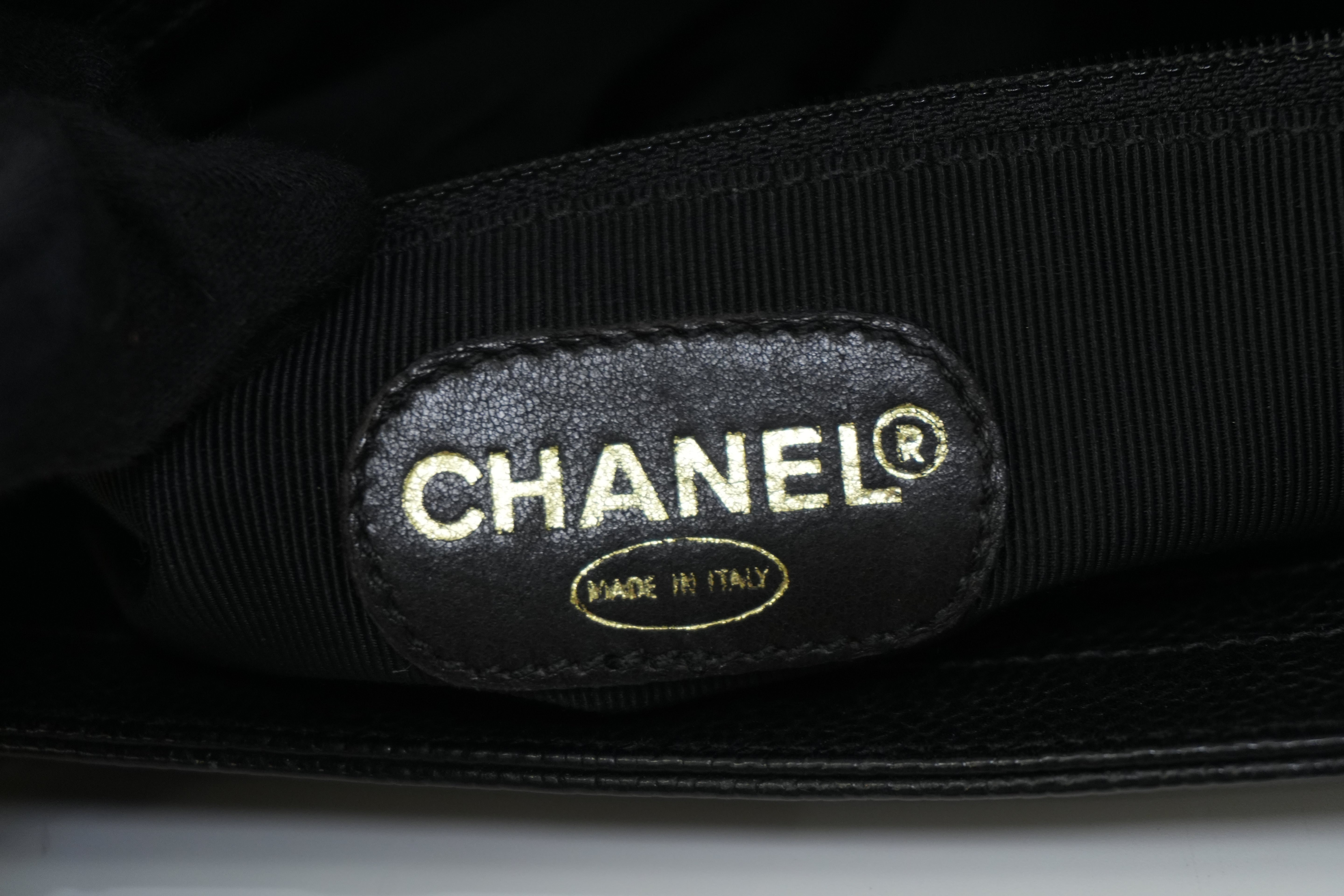 Pre-owned Chanel Caviar Skin Leather Tote Bag Black Used
