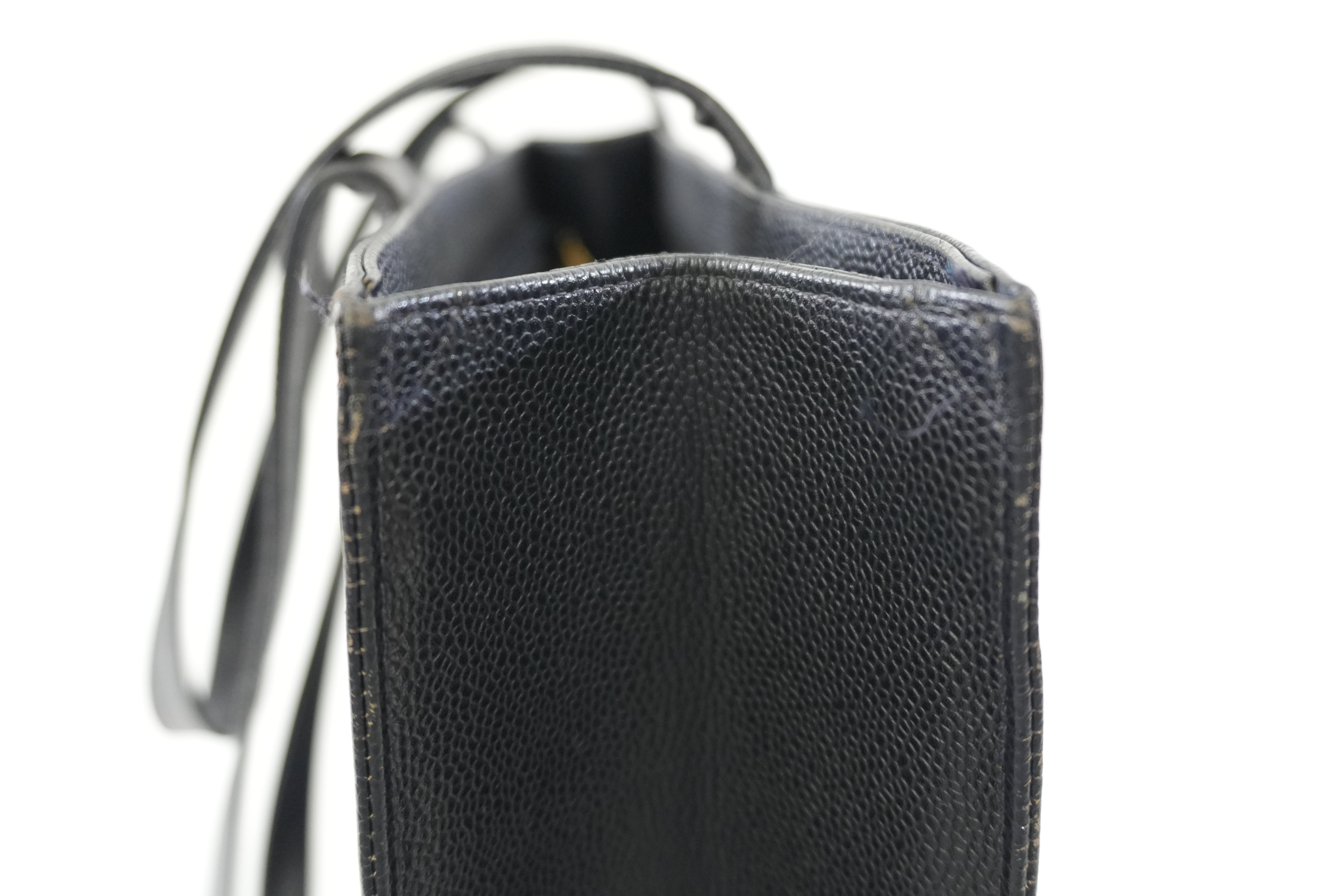 Pre-owned Chanel Caviar Skin Leather Tote Bag Black Used