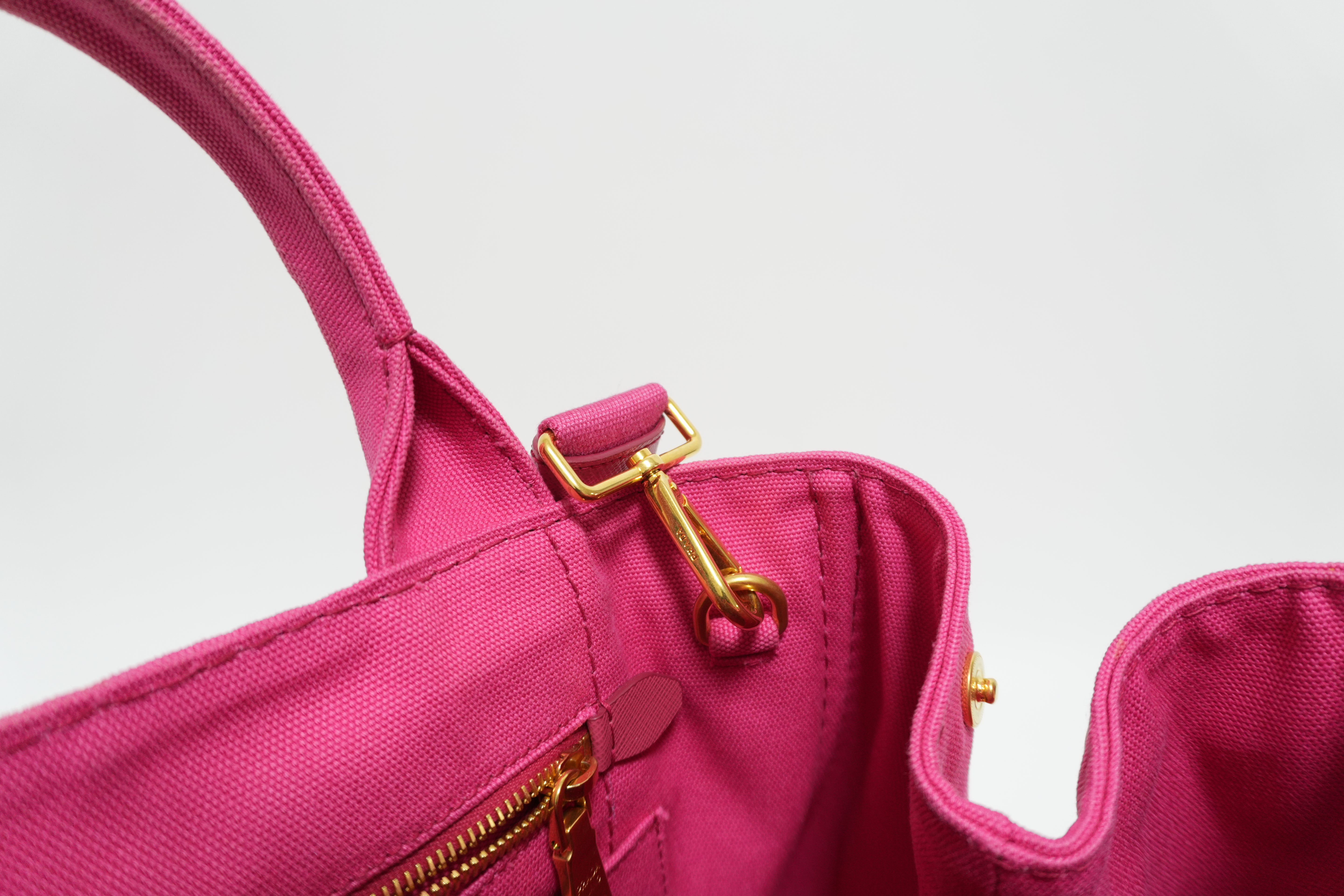 Prada Canapa Tote Pink Used