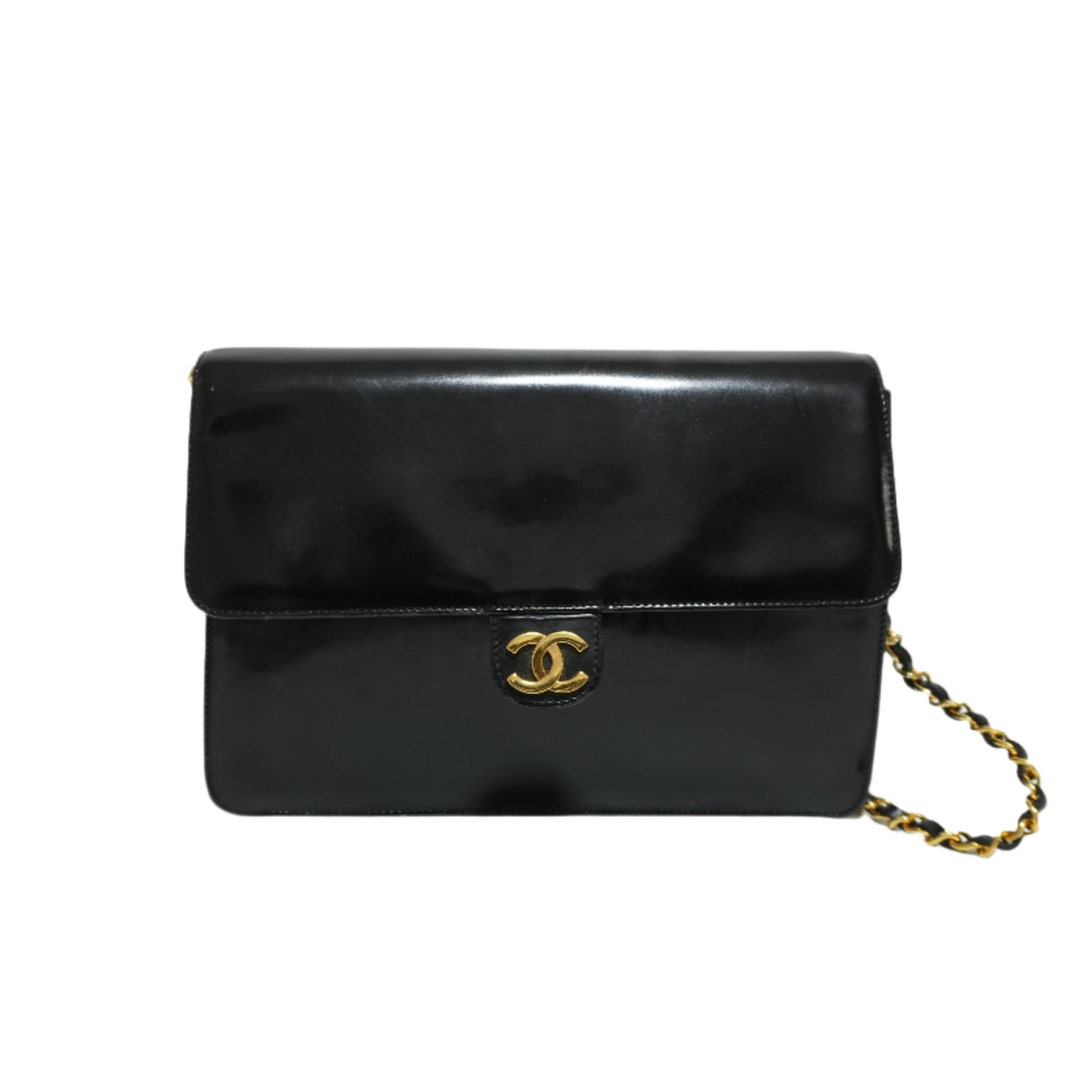 Chanel Patent Chain Shoulder Bag Used