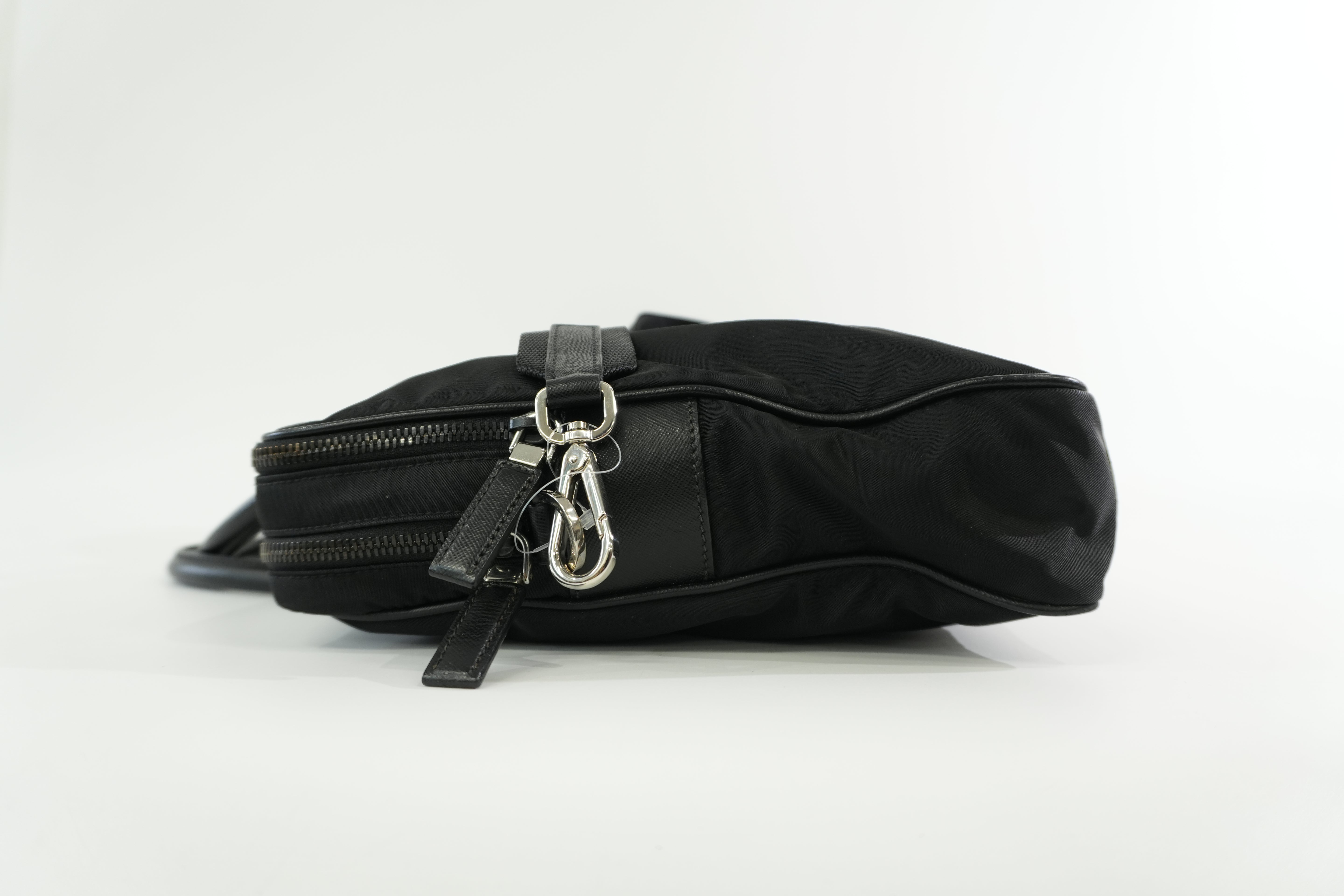 Pre-owned Prada Nylon Two Way Laptop Shoulder Bag Black Used