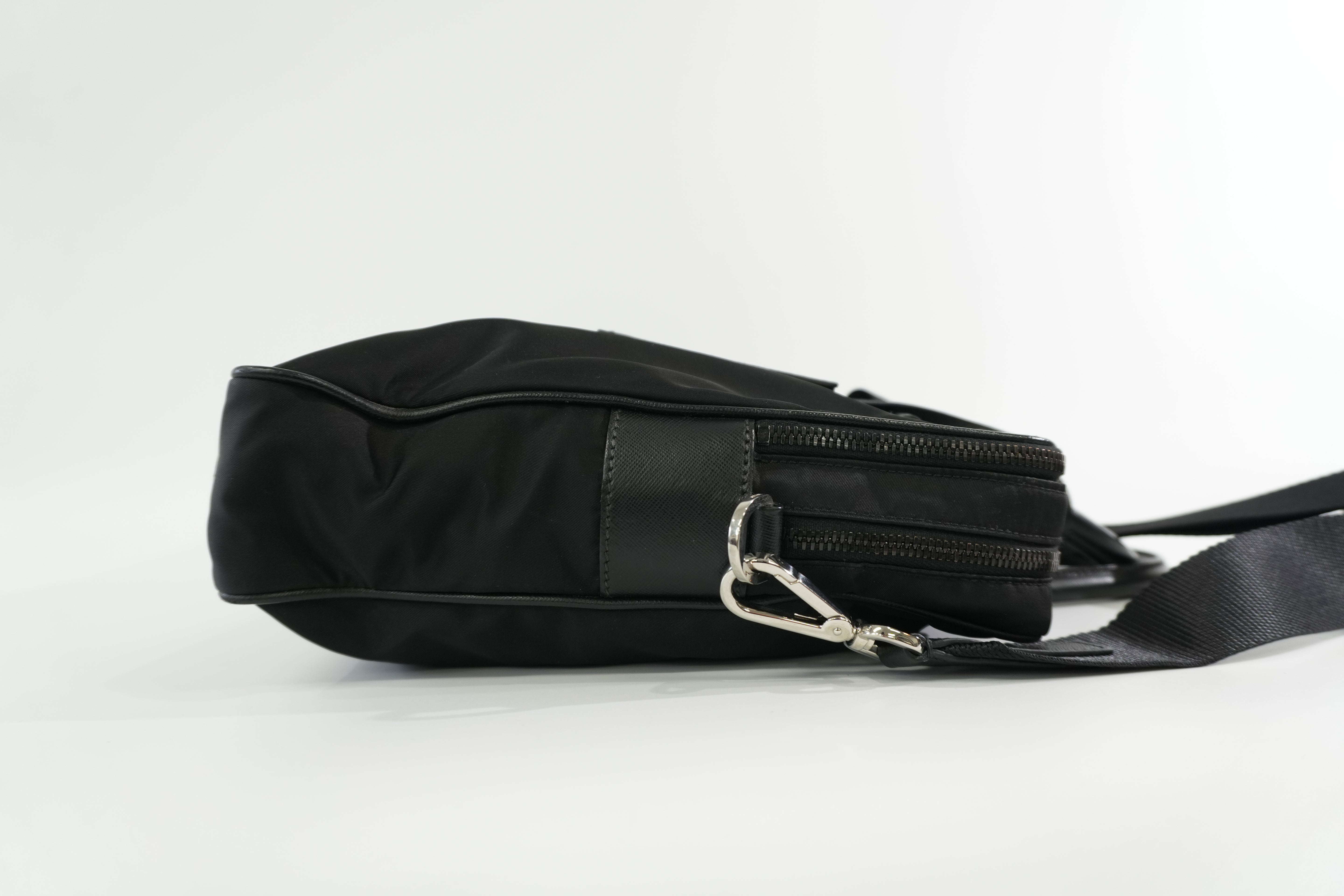 Pre-owned Prada Nylon Two Way Laptop Shoulder Bag Black Used