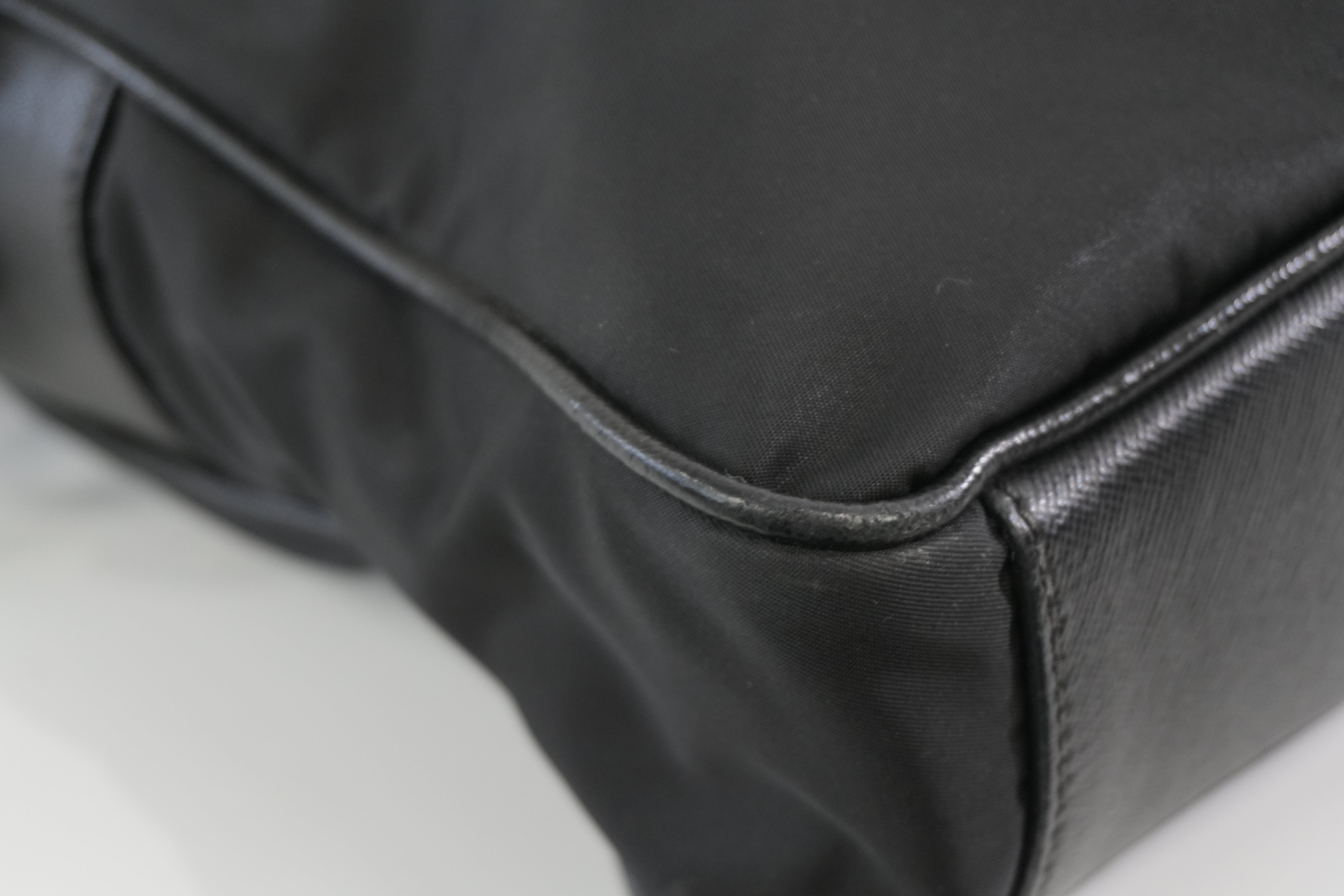 Pre-owned Prada Nylon Two Way Laptop Shoulder Bag Black Used