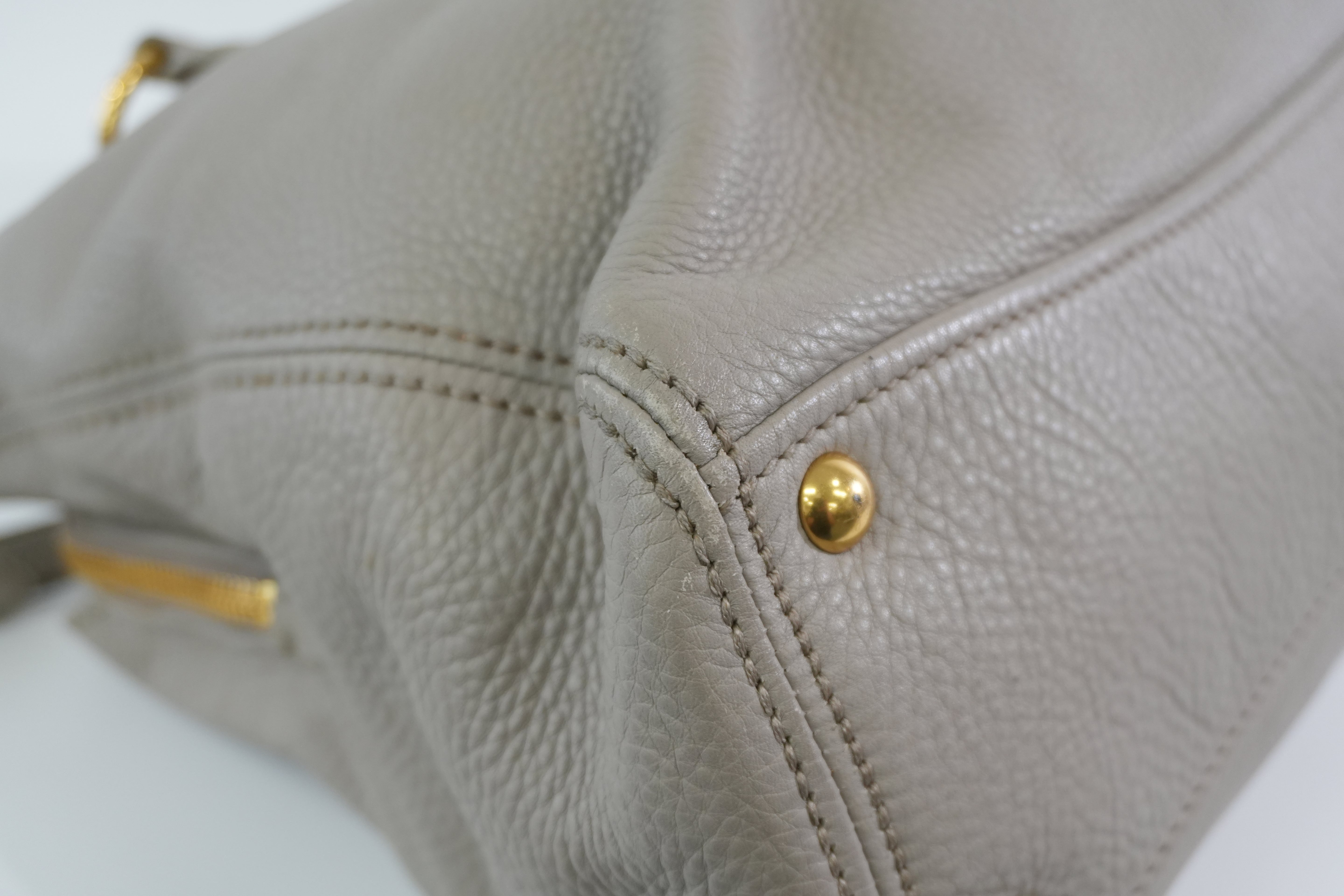 Pre-owned Miumiu Leather Two Way Tote Bag Gray Used