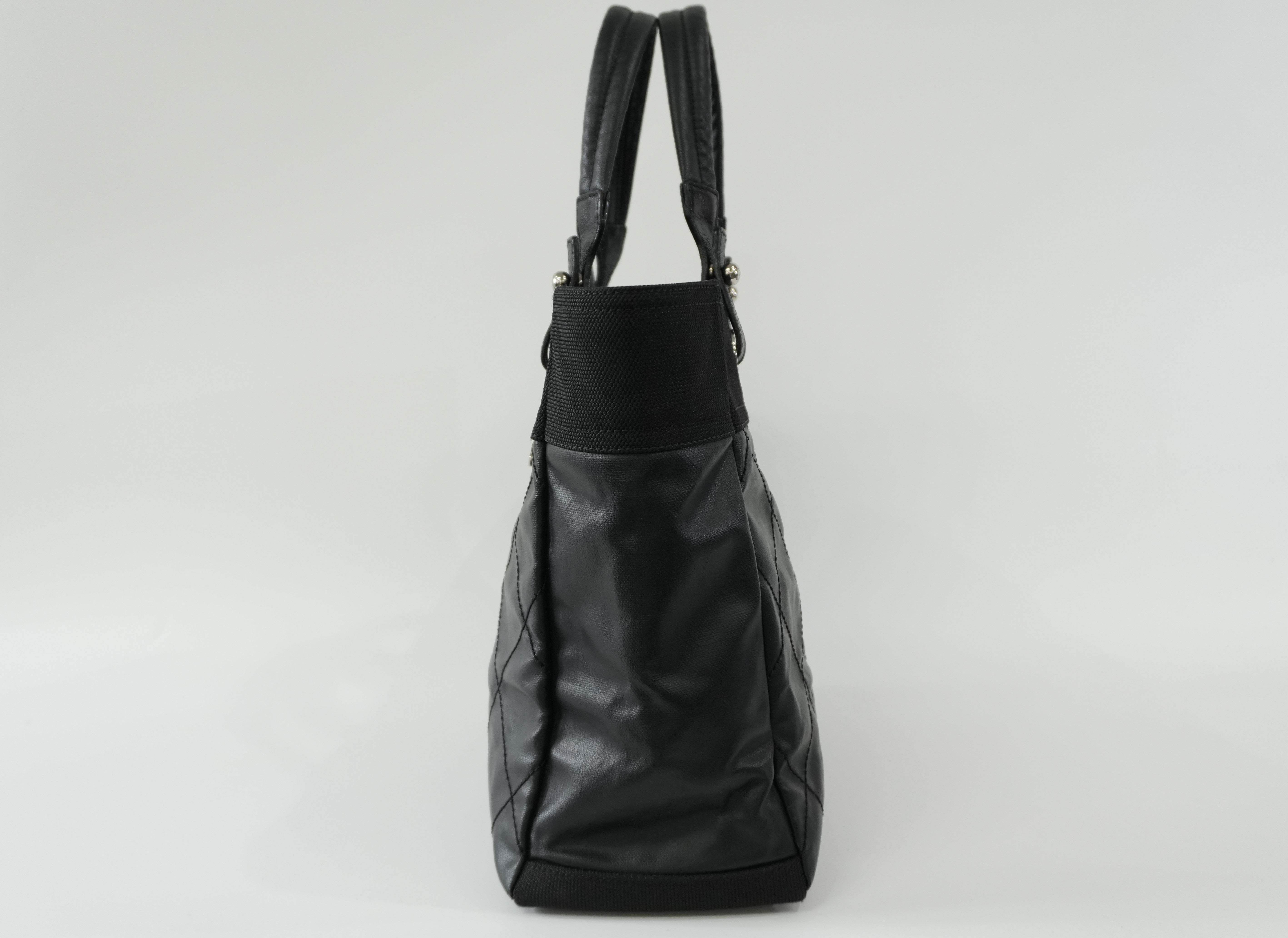 Pre-owned Chanel Lambskin Leather Paris Biarritz Tote Bag Black Used