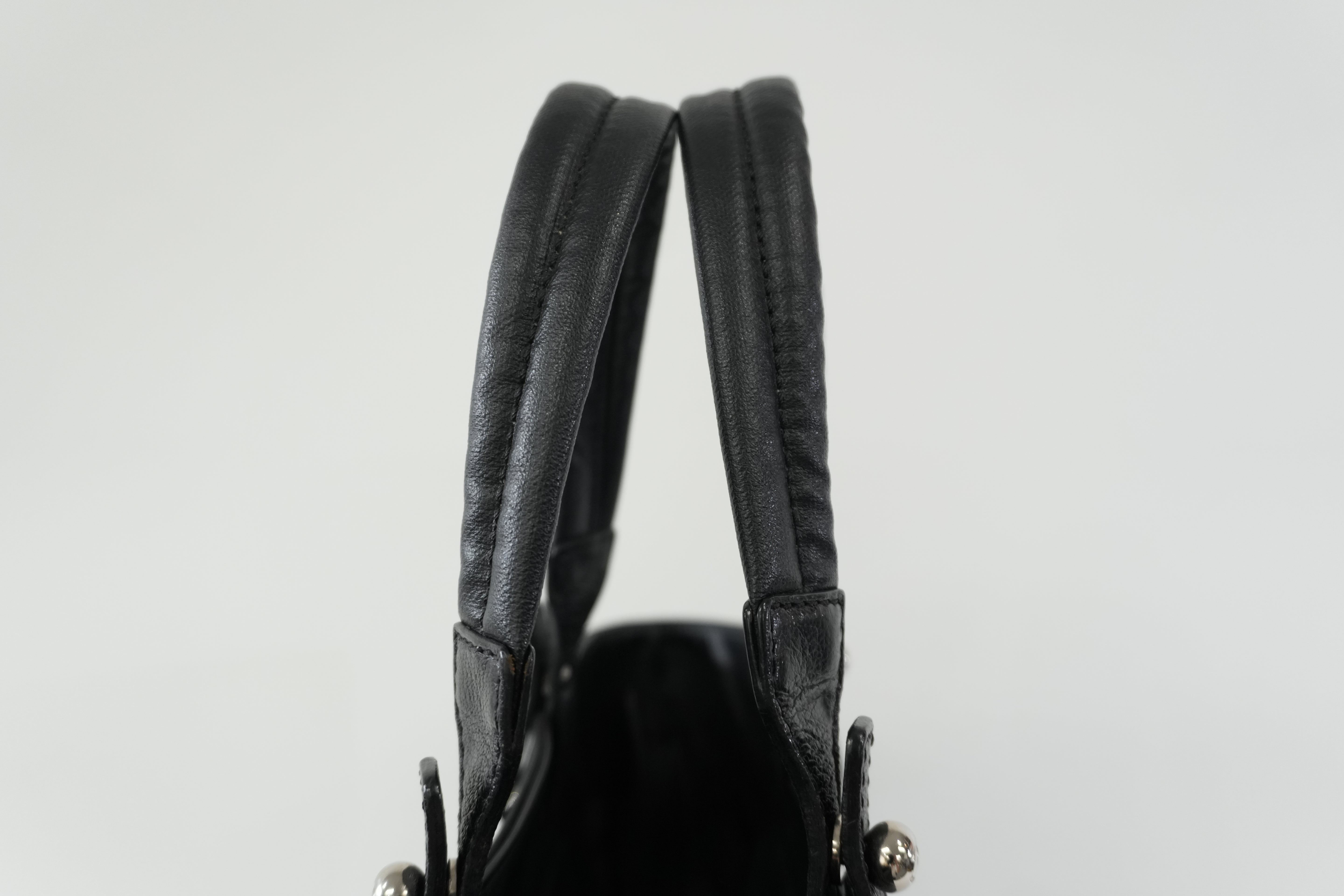 Pre-owned Chanel Lambskin Leather Paris Biarritz Tote Bag Black Used