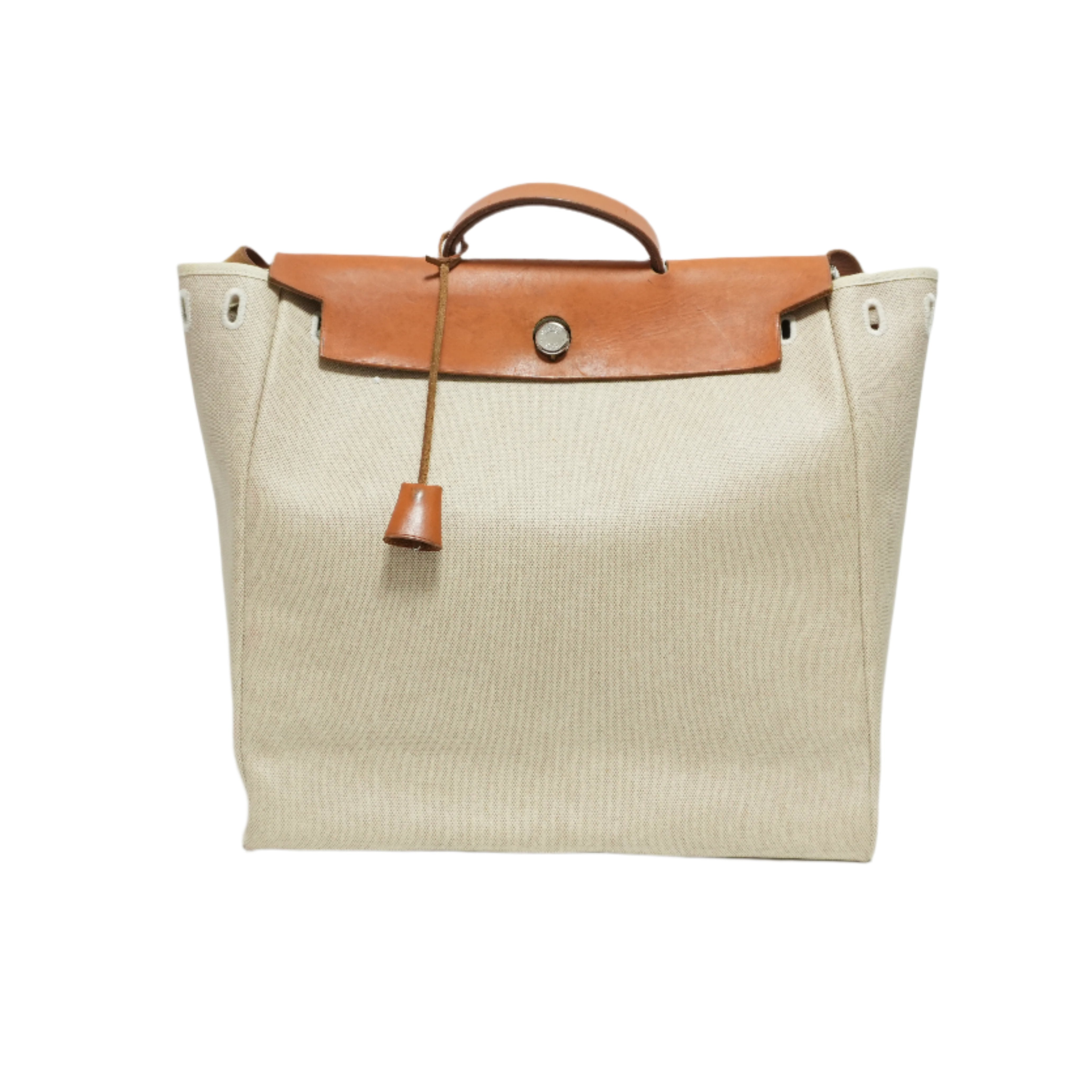 Hermes Classic Canvas Herbag Natural Toile Used