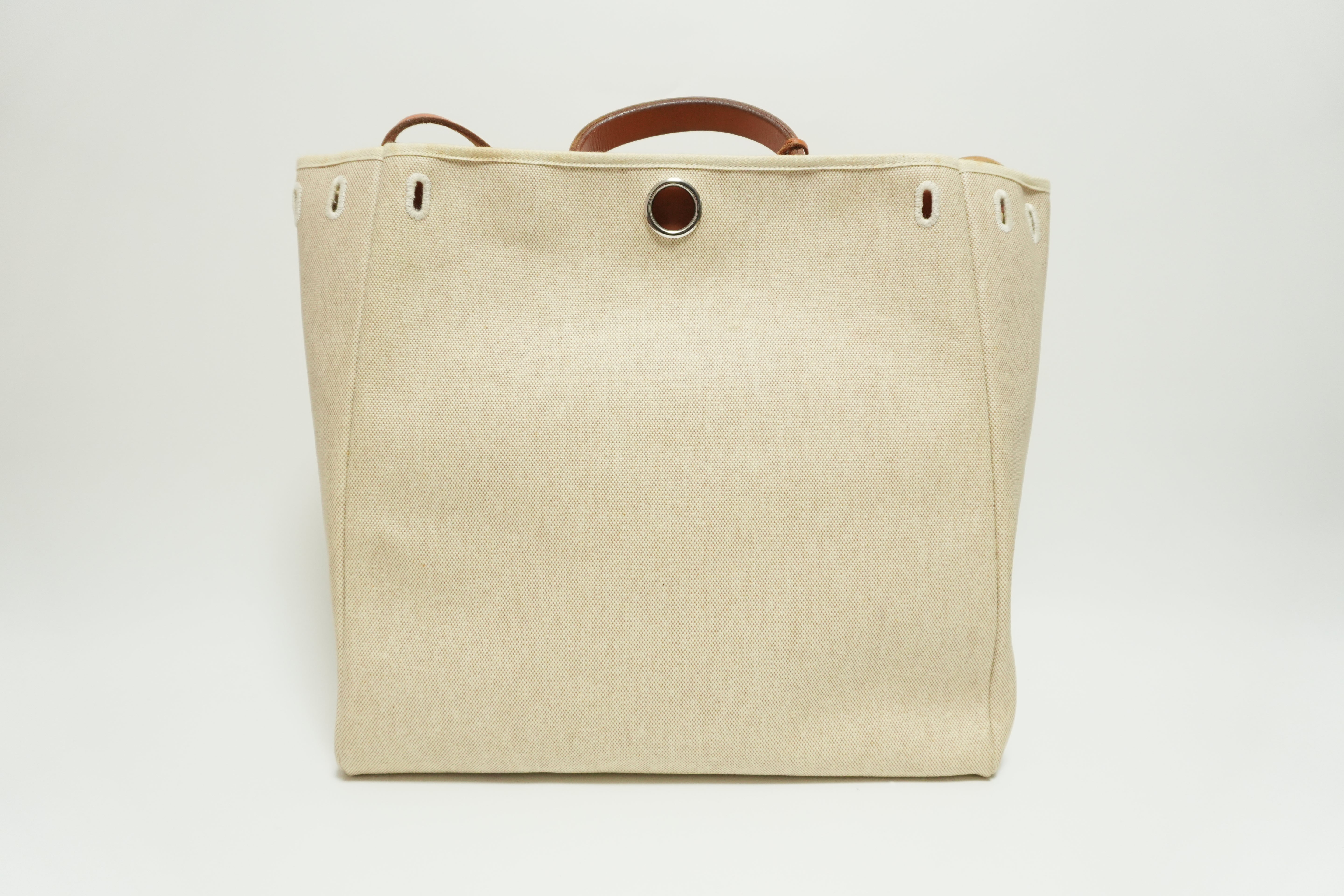 Hermes Classic Canvas Herbag Natural Toile Used