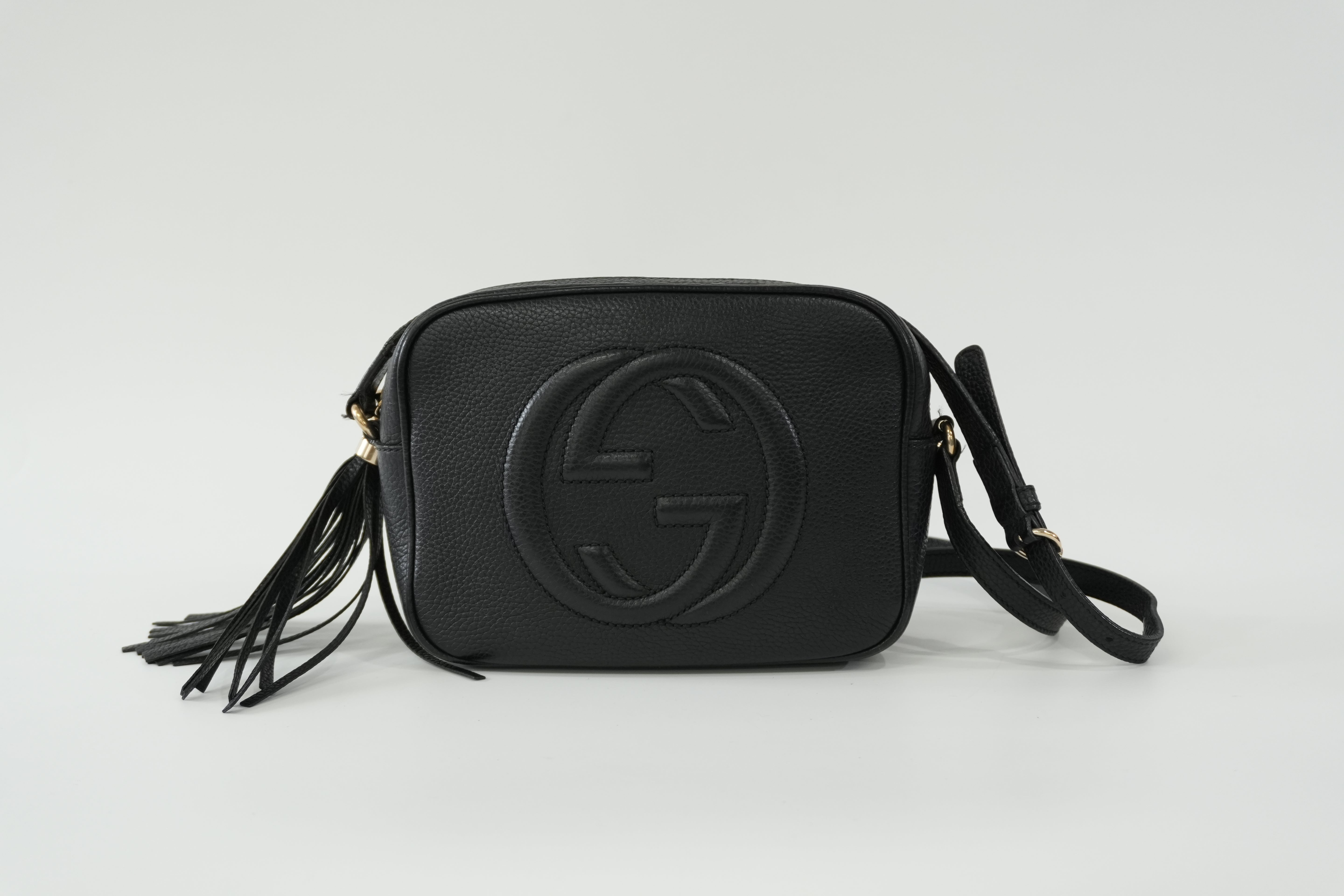Pre-owned Gucci Leather Hobo Shoulder Bag Black Used