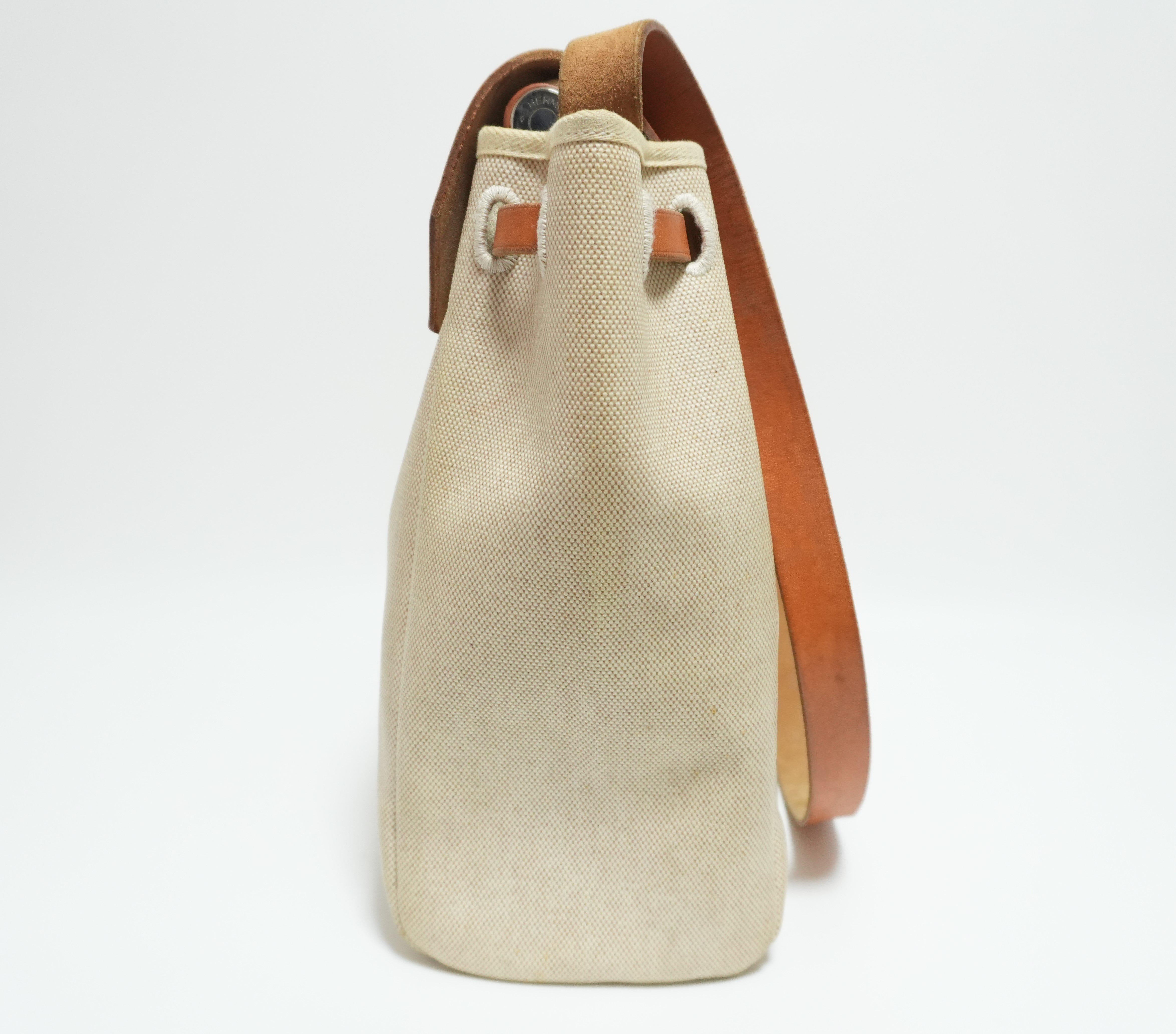 Hermes Classic Canvas Herbag Natural Toile Used