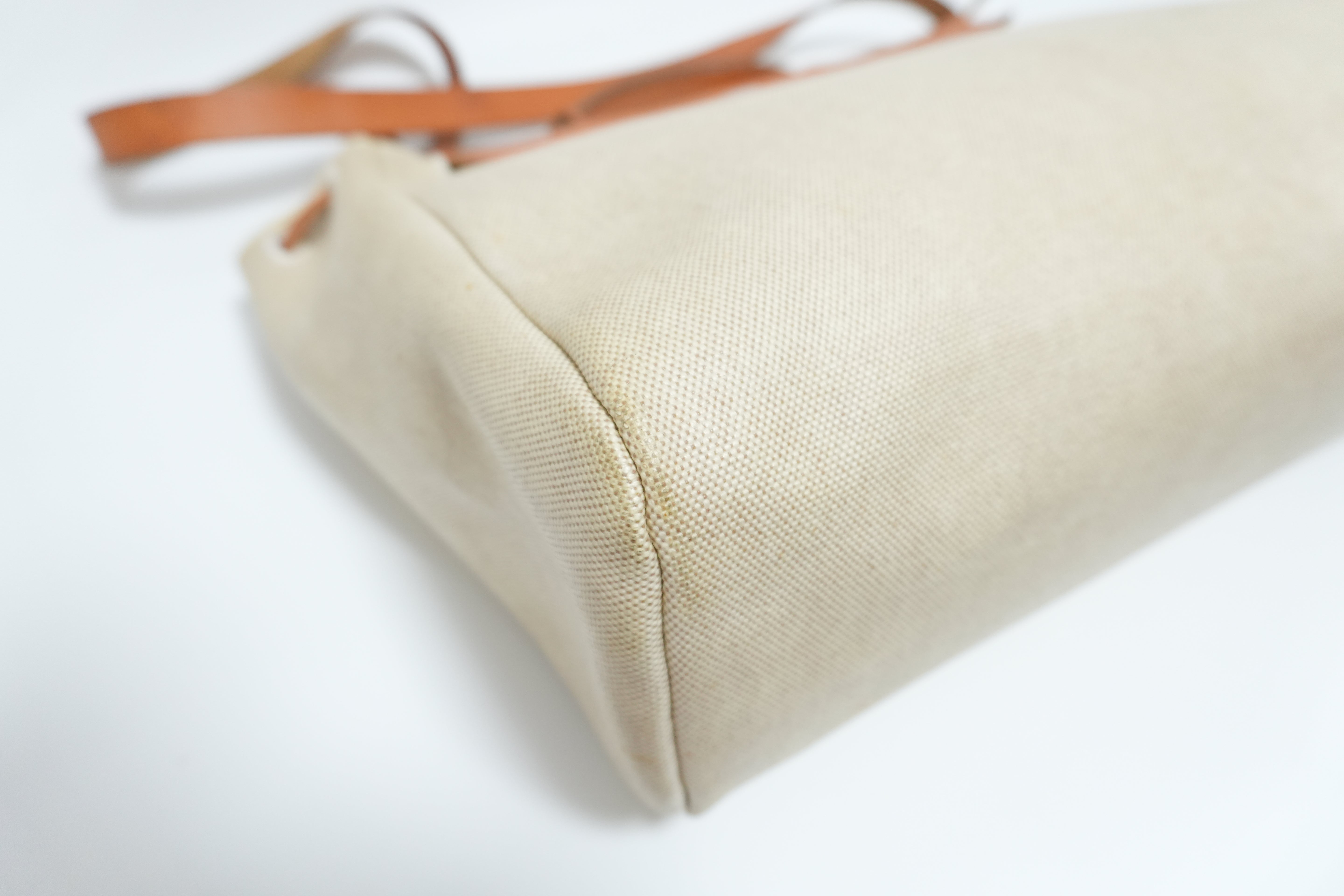 Hermes Classic Canvas Herbag Natural Toile Used