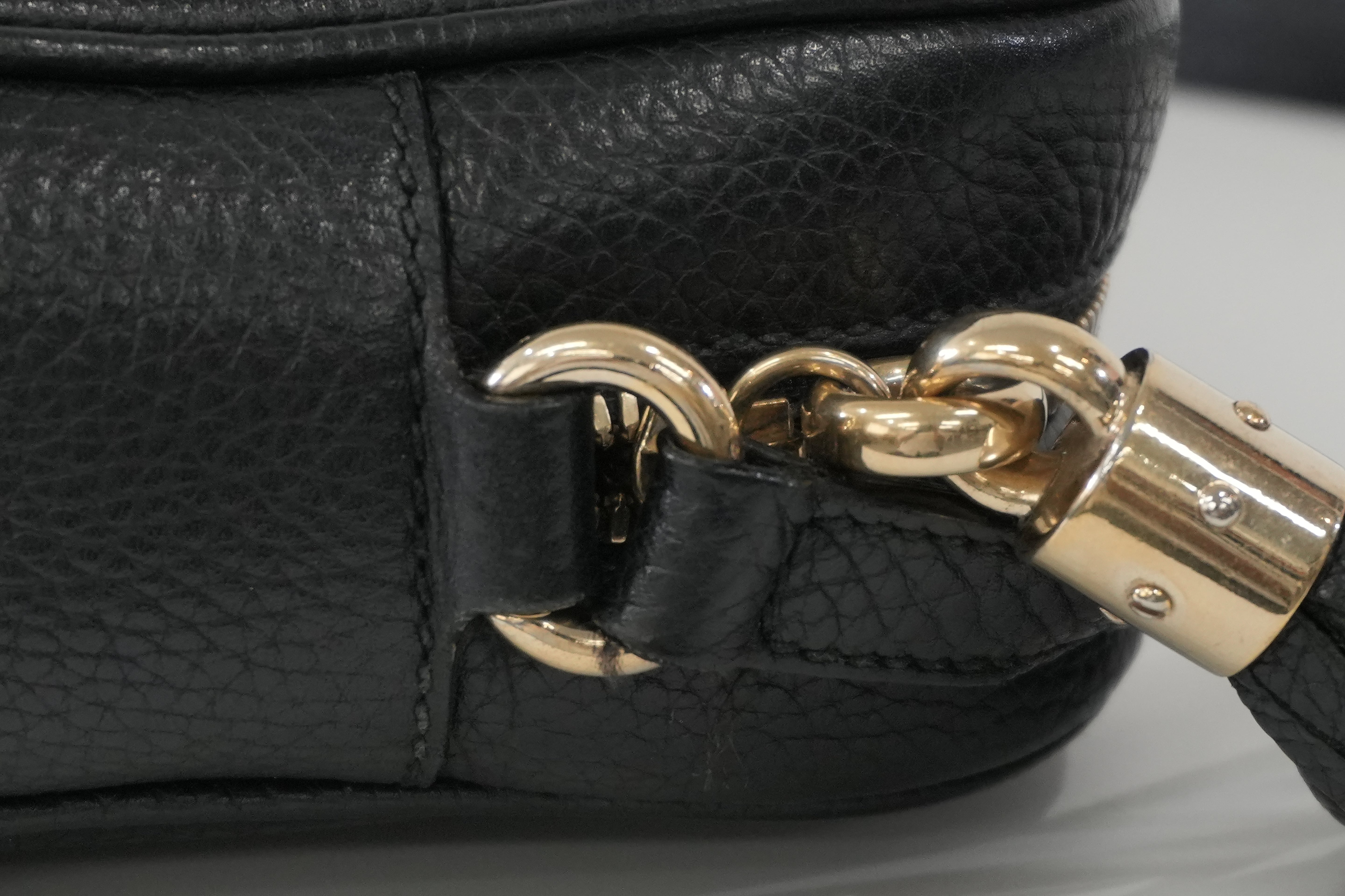 Pre-owned Gucci Leather Hobo Shoulder Bag Black Used